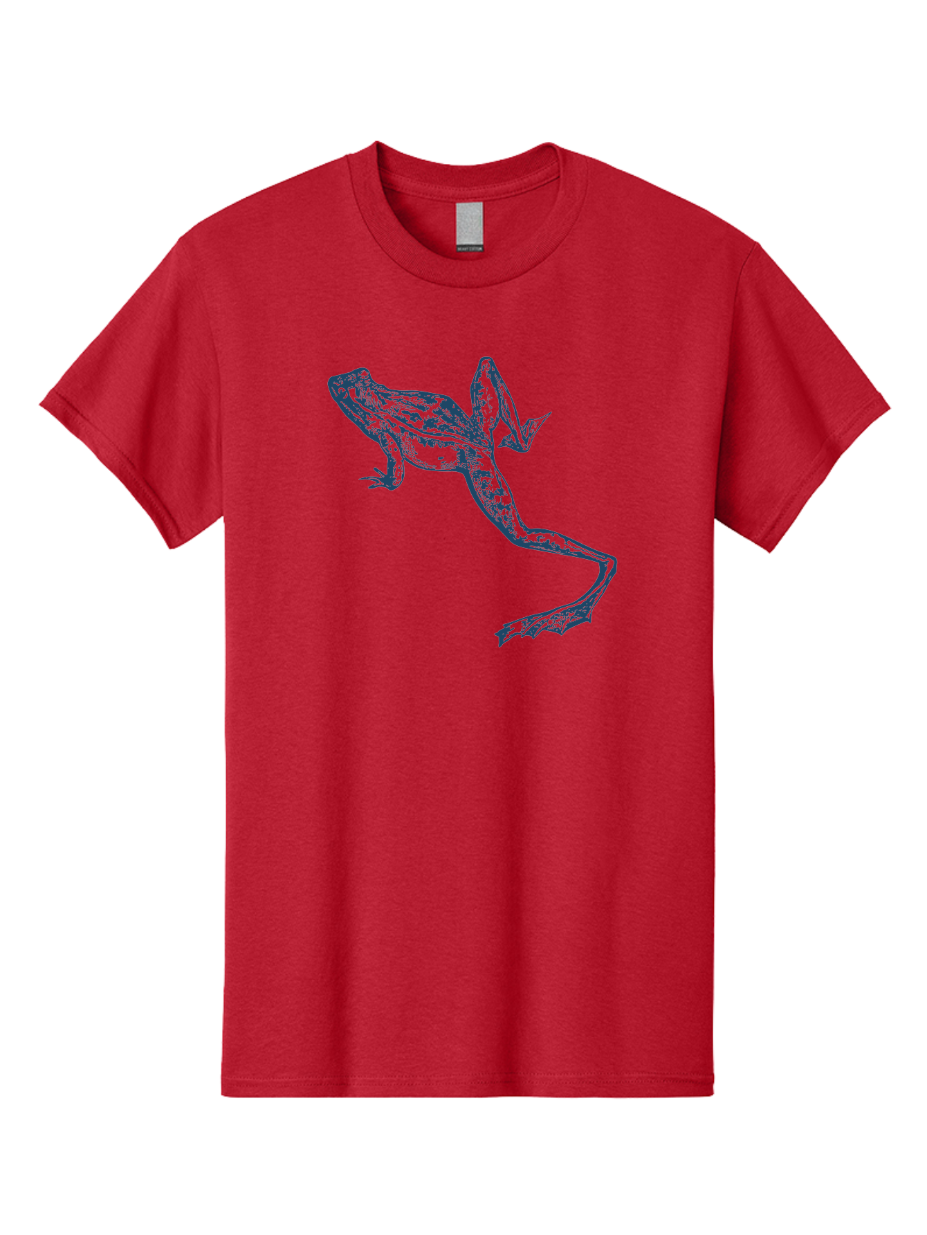Wildjump Frog Men'S Graphic Tee, 100% Cotton, Comfortable Casual Summer Wear, Machine Washable, Stylized Frog, Blue Illustration, Abstract Art, Frog Species, Wildlife Art, Amphibian, Modern Design, Creative Graphics Aae849 17