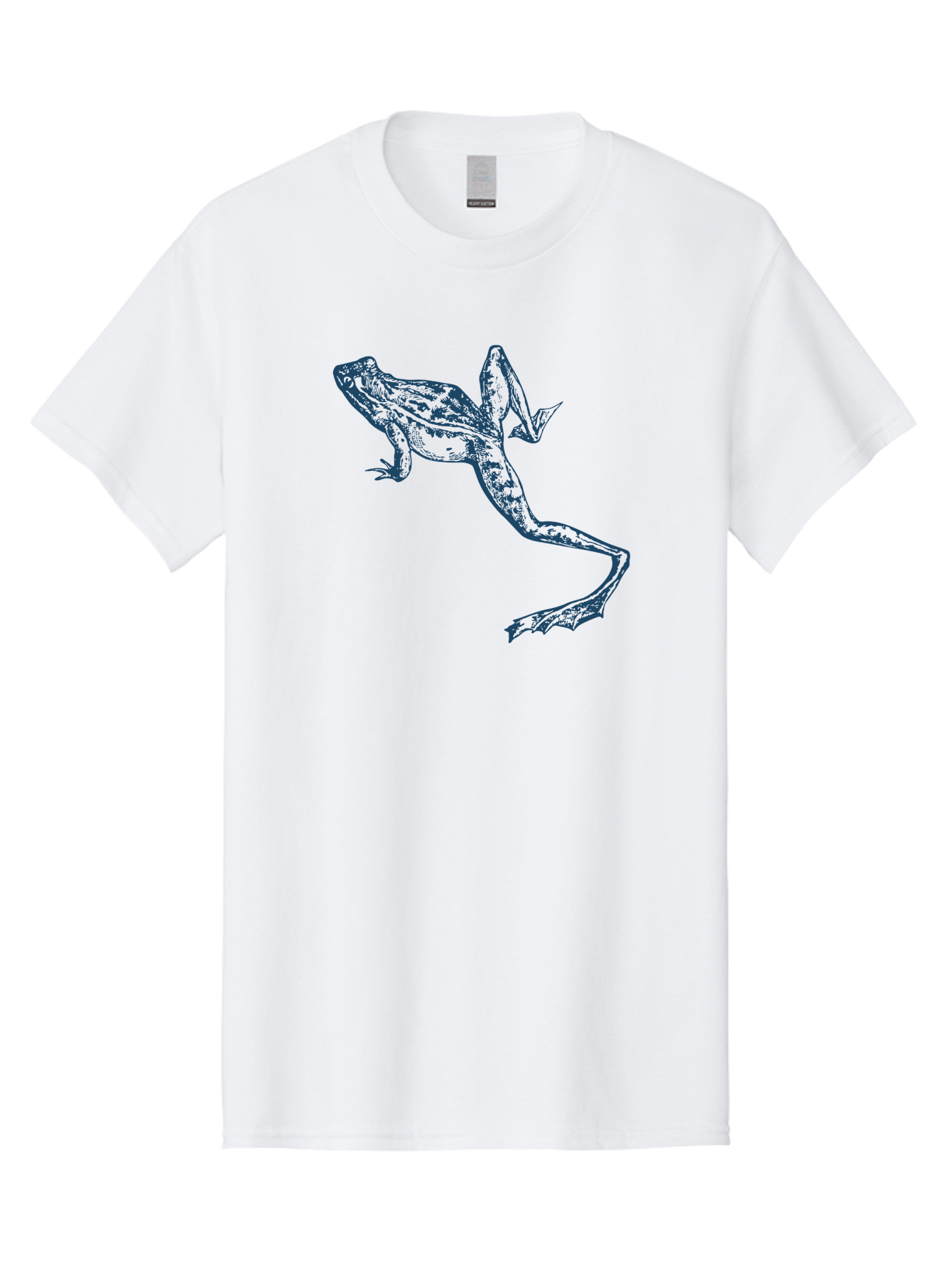 Wildjump Frog Men'S Graphic Tee, 100% Cotton, Comfortable Casual Summer Wear, Machine Washable, Stylized Frog, Blue Illustration, Abstract Art, Frog Species, Wildlife Art, Amphibian, Modern Design, Creative Graphics Aae849 3
