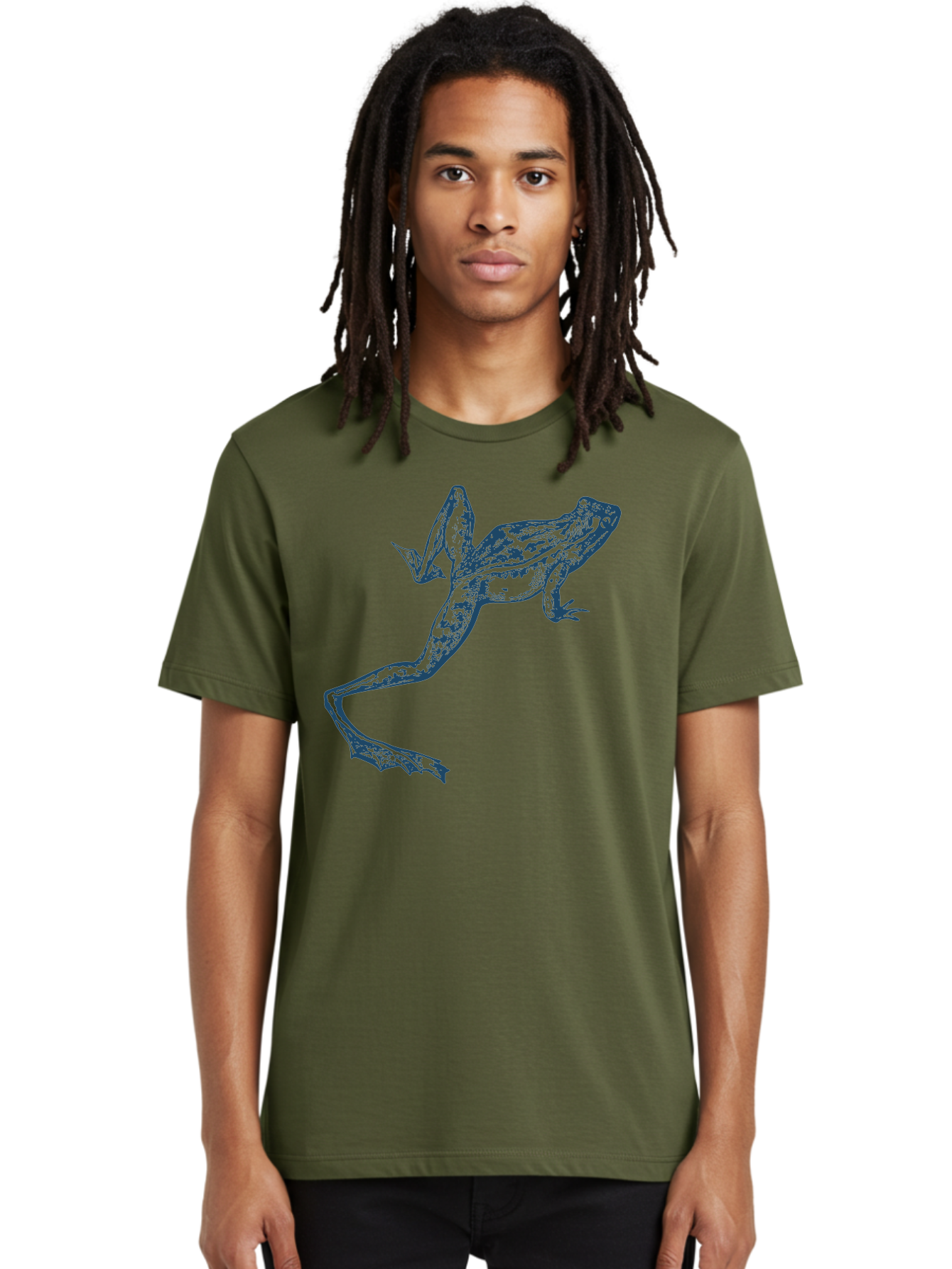 Wildjump Frog 2 Men'S Graphic Tee, 100% Cotton, Comfortable Casual Summer Wear, Machine Washable, Leaping Frog, Dynamic Pose, Intricate Details, Amphibian Art, Wildlife Illustration, Creative Graphics, Jumping Frog, Artistic Design, Aae850 20