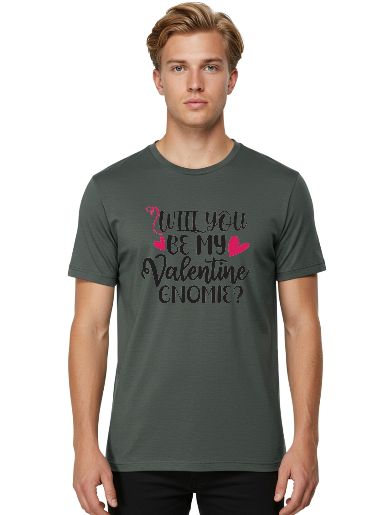 Will You Be My Valentine Gnomie Men'S Graphic Tee, 100% Cotton, Comfortable Casual Summer Wear, Machine Washable, Valentine'S Day Card, Cute Gnome, Love Message, Heartwarming Greeting, Sweetheart, Quirky Romance Aae852 12