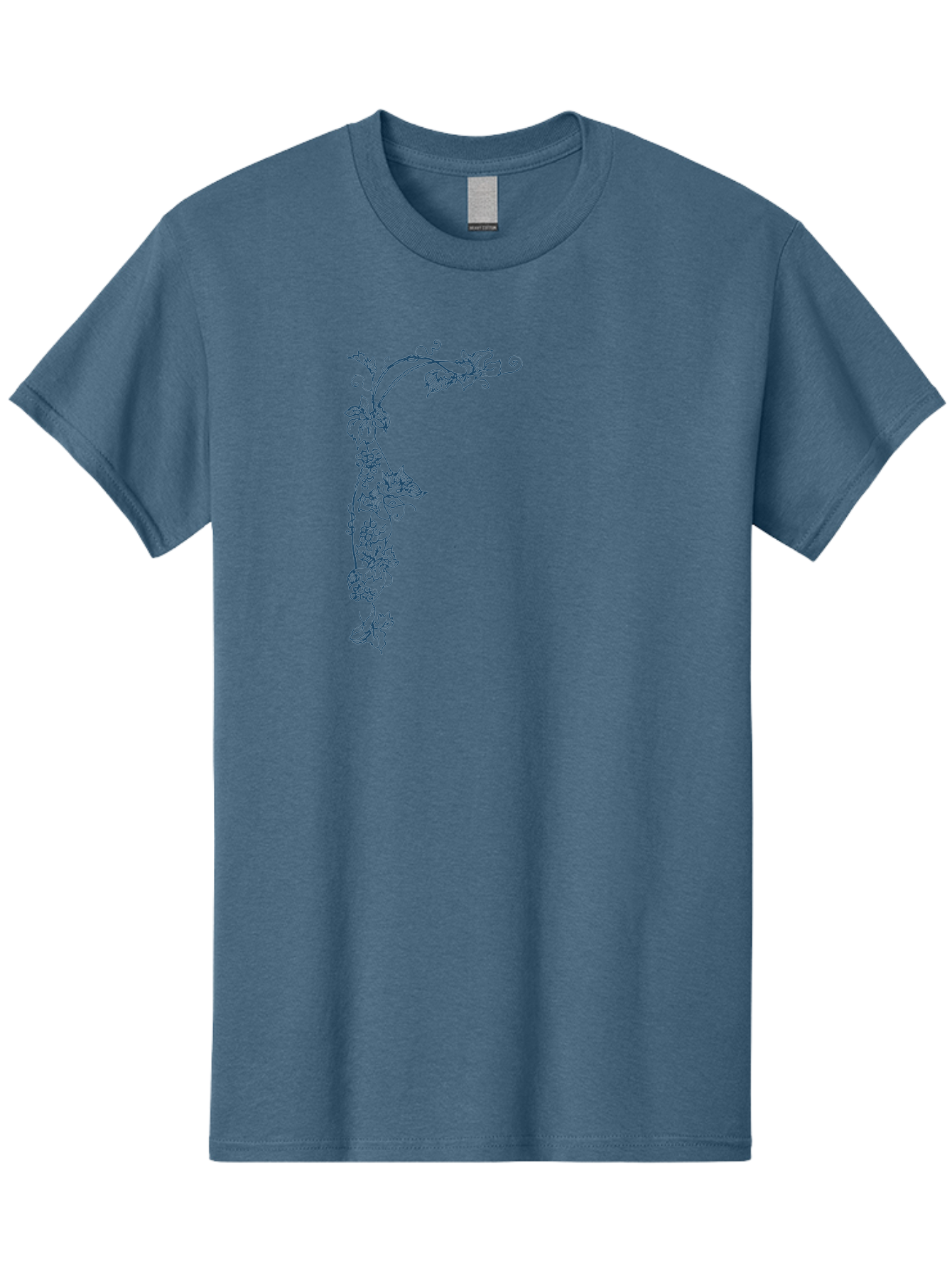 Wine Flower Men'S Graphic Tee, 100% Cotton, Comfortable Casual Summer Wear, Machine Washable, Grapevine Illustration, Vintage Floral Design, Elegant Vine Pattern, Leaves And Grapes, Classic Artwork, Ornate Details, Decorative Element, Aae853 9