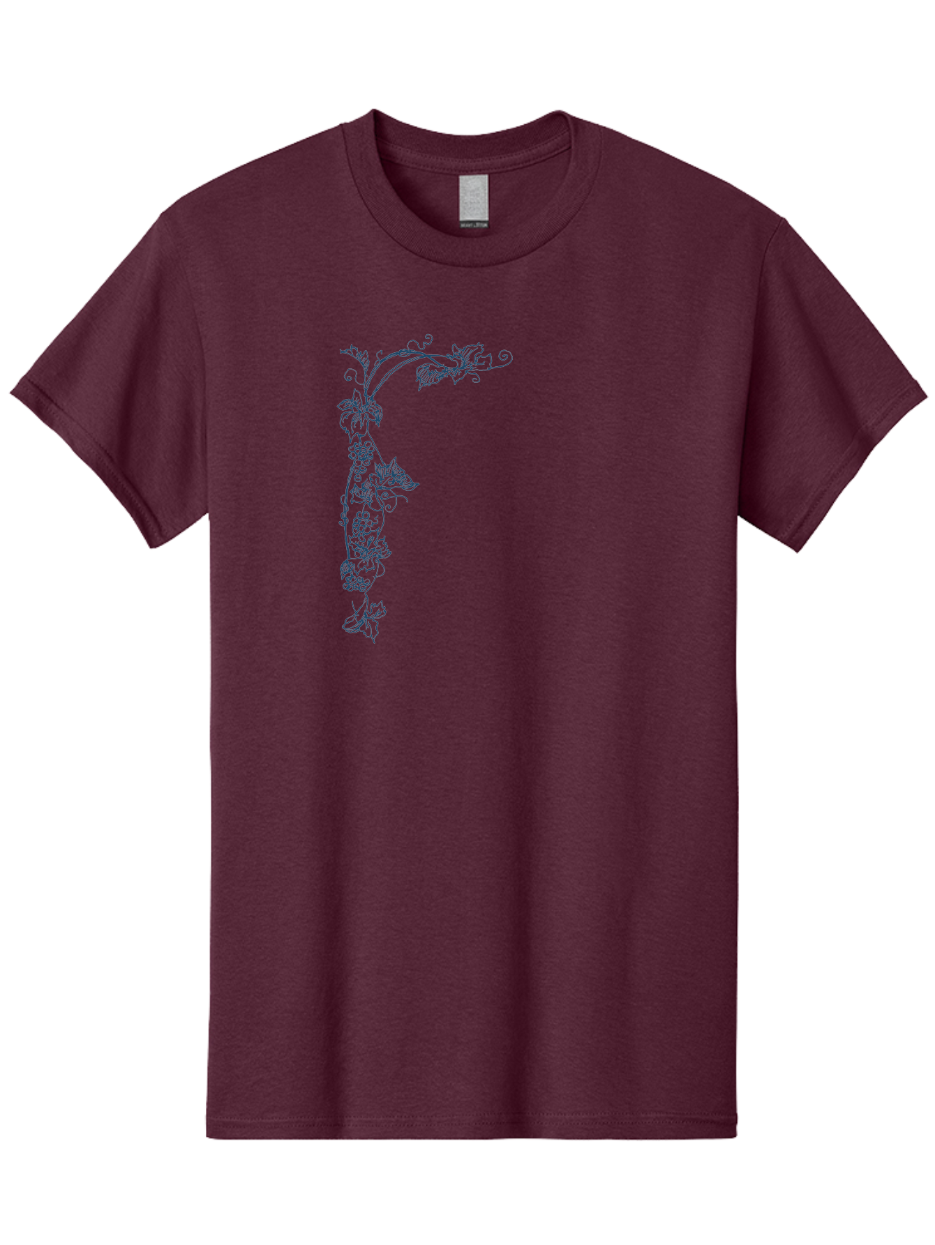 Wine Flower Men'S Graphic Tee, 100% Cotton, Comfortable Casual Summer Wear, Machine Washable, Grapevine Illustration, Vintage Floral Design, Elegant Vine Pattern, Leaves And Grapes, Classic Artwork, Ornate Details, Decorative Element, Aae853 27