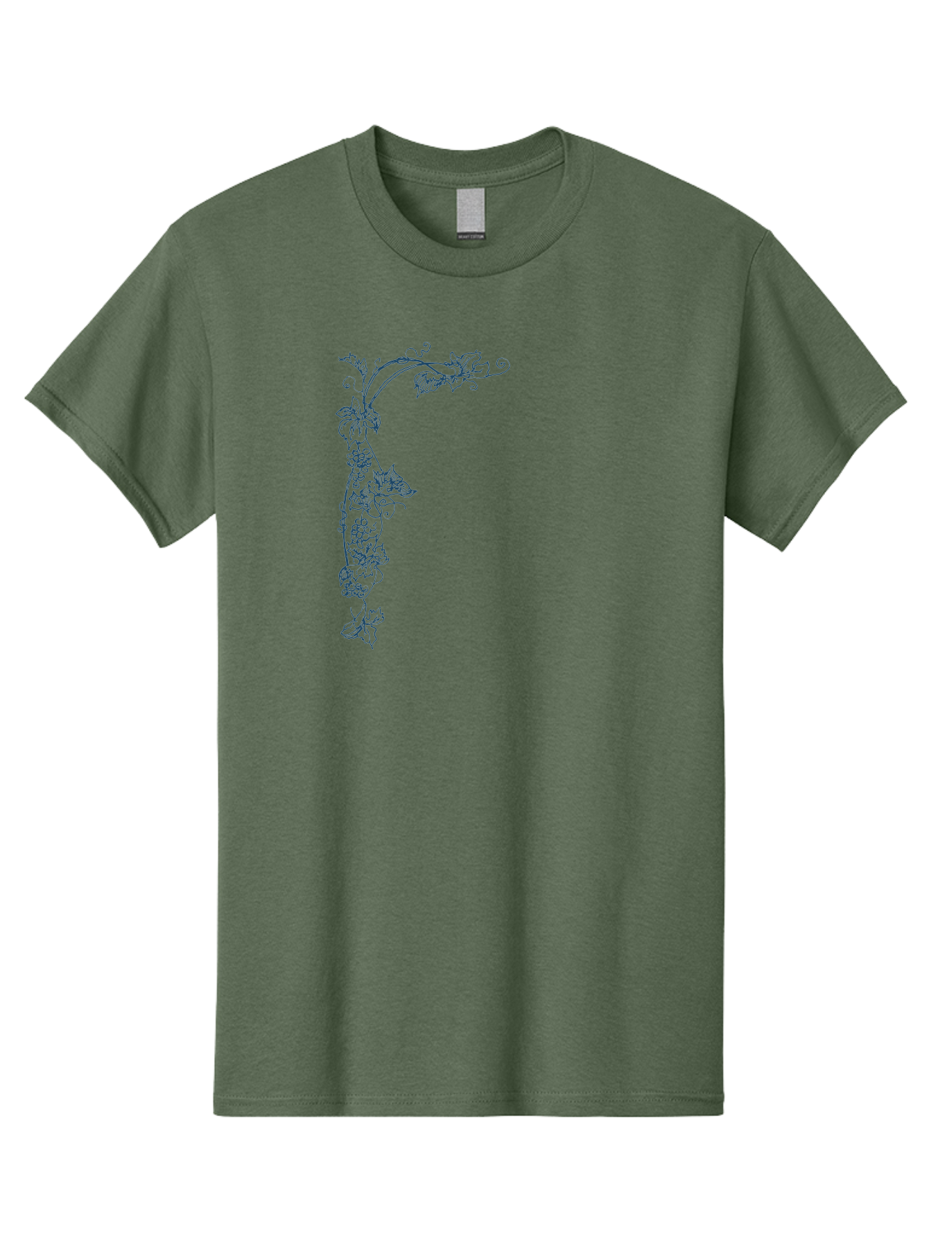 Wine Flower Men'S Graphic Tee, 100% Cotton, Comfortable Casual Summer Wear, Machine Washable, Grapevine Illustration, Vintage Floral Design, Elegant Vine Pattern, Leaves And Grapes, Classic Artwork, Ornate Details, Decorative Element, Aae853 5