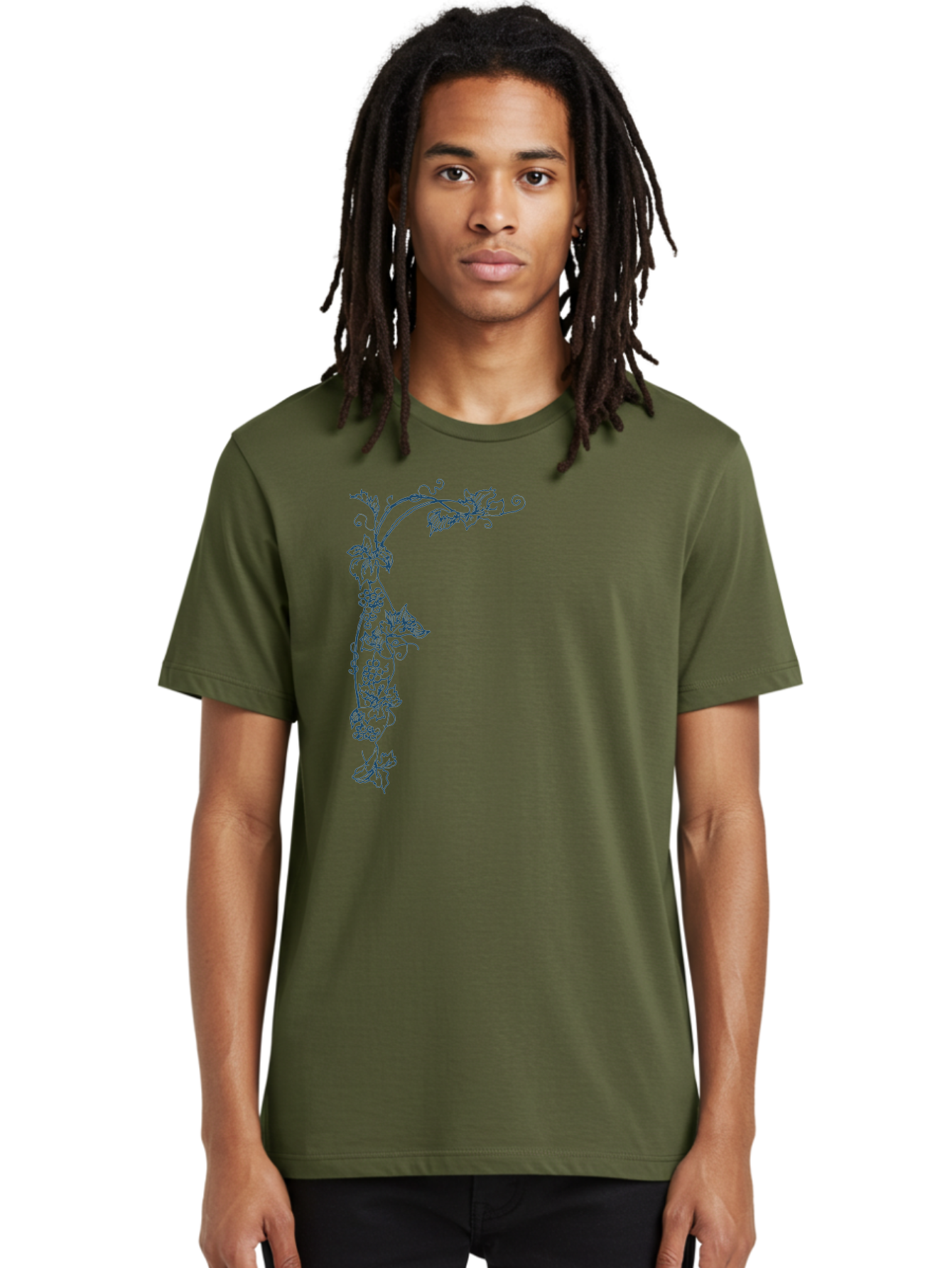 Wine Flower Men'S Graphic Tee, 100% Cotton, Comfortable Casual Summer Wear, Machine Washable, Grapevine Illustration, Vintage Floral Design, Elegant Vine Pattern, Leaves And Grapes, Classic Artwork, Ornate Details, Decorative Element, Aae853 6