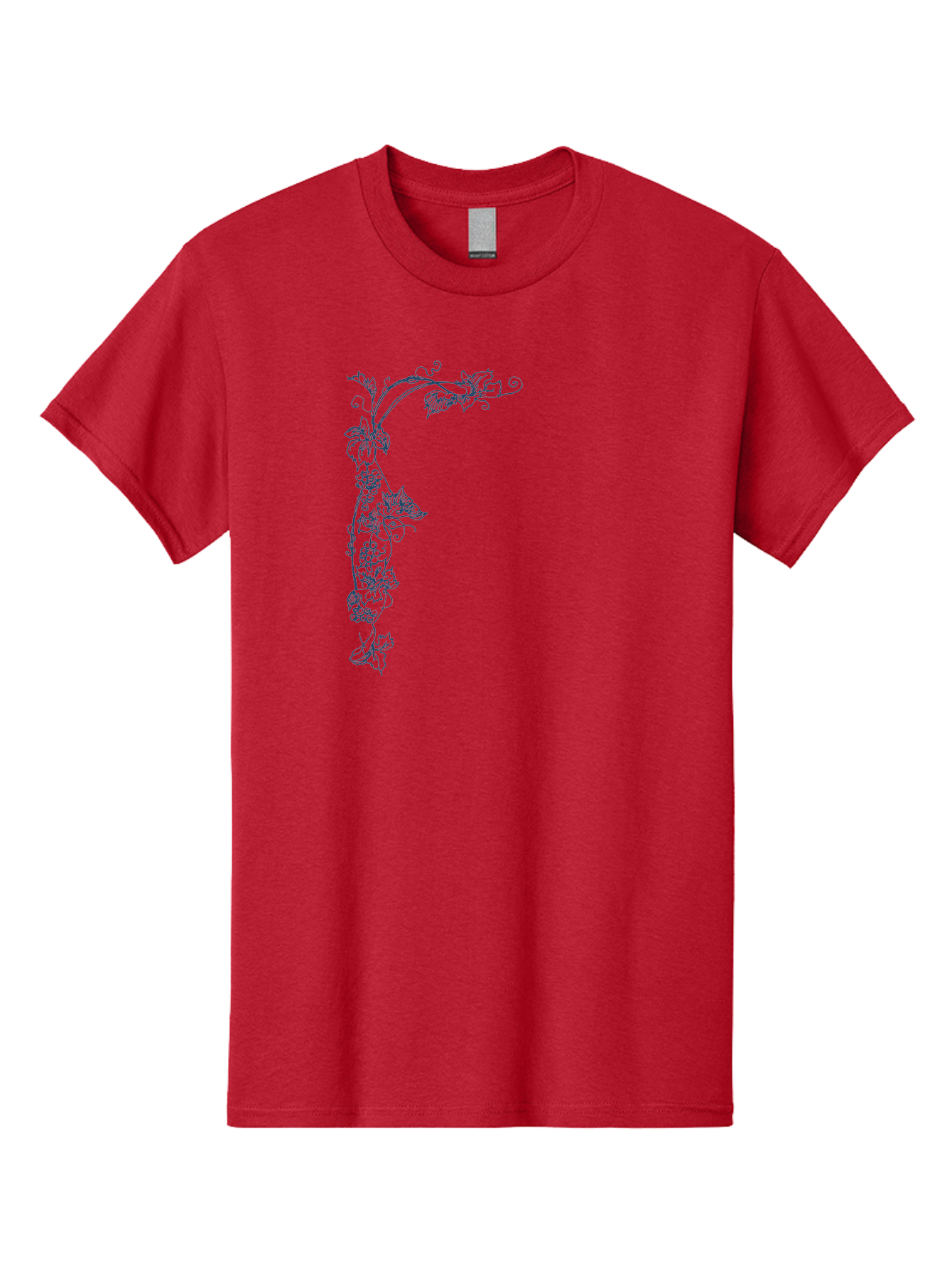 Wine Flower Men'S Graphic Tee, 100% Cotton, Comfortable Casual Summer Wear, Machine Washable, Grapevine Illustration, Vintage Floral Design, Elegant Vine Pattern, Leaves And Grapes, Classic Artwork, Ornate Details, Decorative Element, Aae853 15