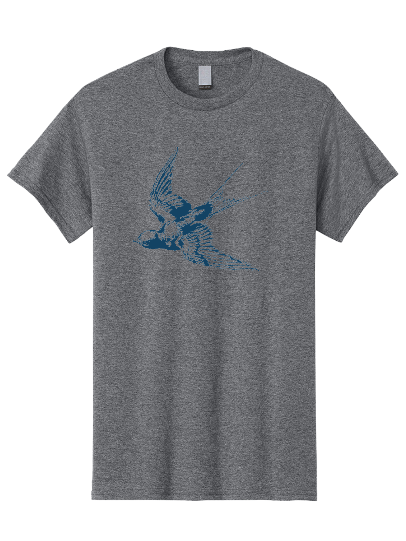 Wings Of Grace Men'S Graphic Tee, 100% Cotton, Comfortable Casual Summer Wear, Machine Washable, Swallow Bird, Flying Bird, Bird In Flight, Abstract Bird, Bird Illustration, Winged Creature, Artistic Representation Aae854 17