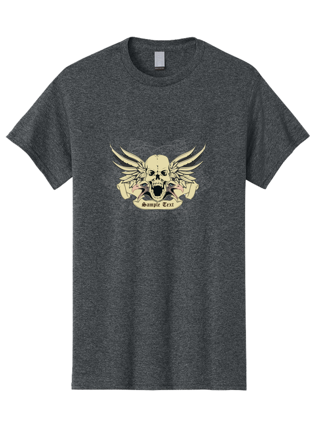 Wings Of Vengeance Skull Men'S Graphic Tee, 100% Cotton, Comfortable Casual Summer Wear, Machine Washable, Skull With Wings, Tattoo Art, Gothic Design, Skull Illustration, Winged Skull, Sample Text, Bold Graphics, Edgy Style, Aae855 29