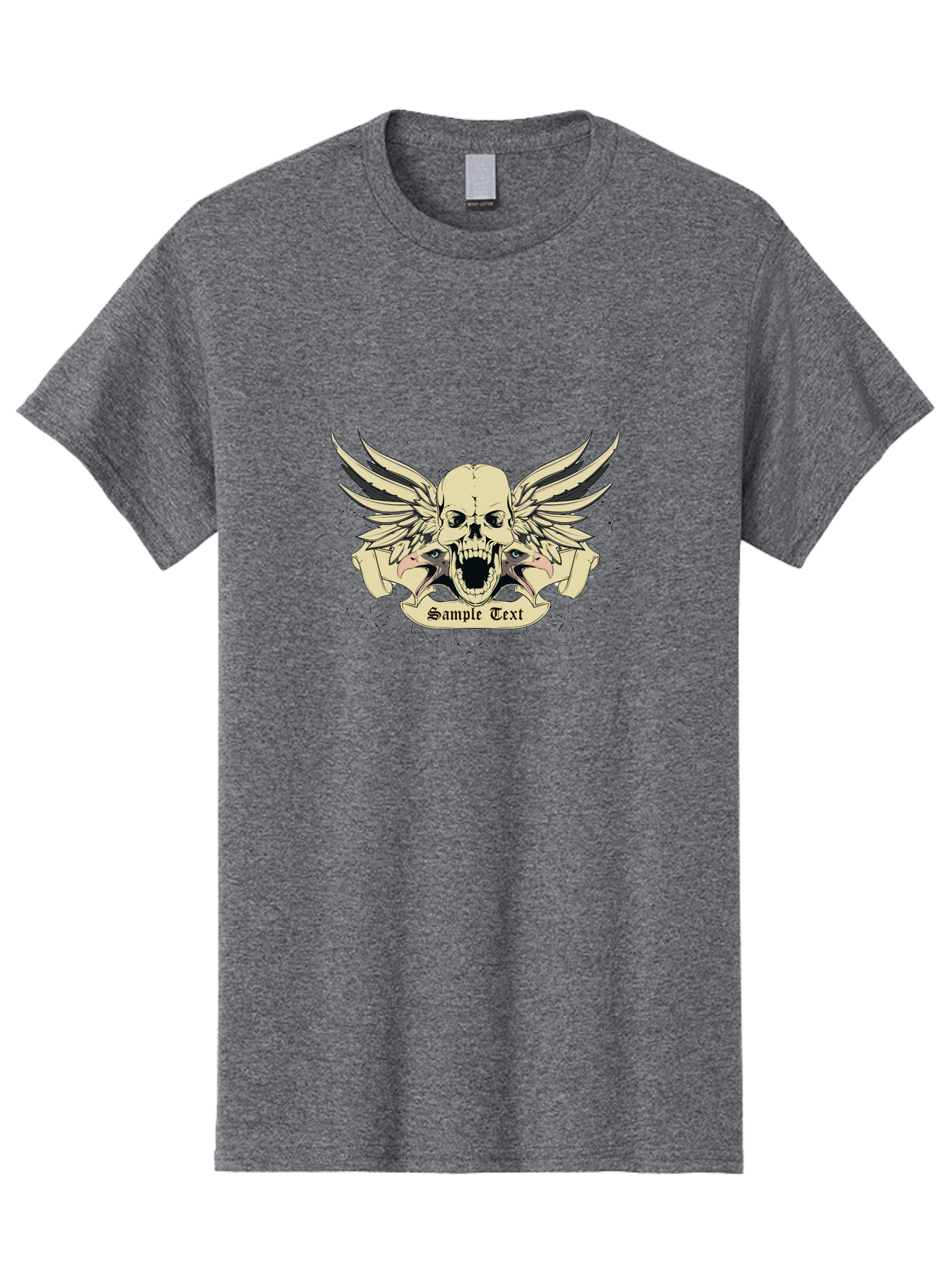 Wings Of Vengeance Skull Men'S Graphic Tee, 100% Cotton, Comfortable Casual Summer Wear, Machine Washable, Skull With Wings, Tattoo Art, Gothic Design, Skull Illustration, Winged Skull, Sample Text, Bold Graphics, Edgy Style, Aae855 11