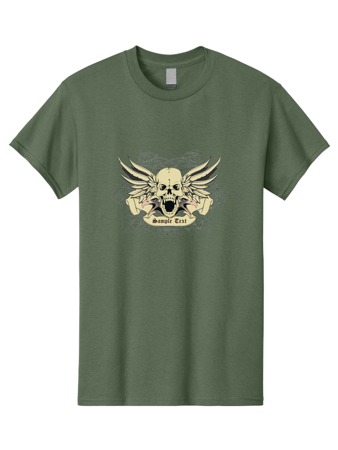 Wings Of Vengeance Skull Men'S Graphic Tee, 100% Cotton, Comfortable Casual Summer Wear, Machine Washable, Skull With Wings, Tattoo Art, Gothic Design, Skull Illustration, Winged Skull, Sample Text, Bold Graphics, Edgy Style, Aae855 27