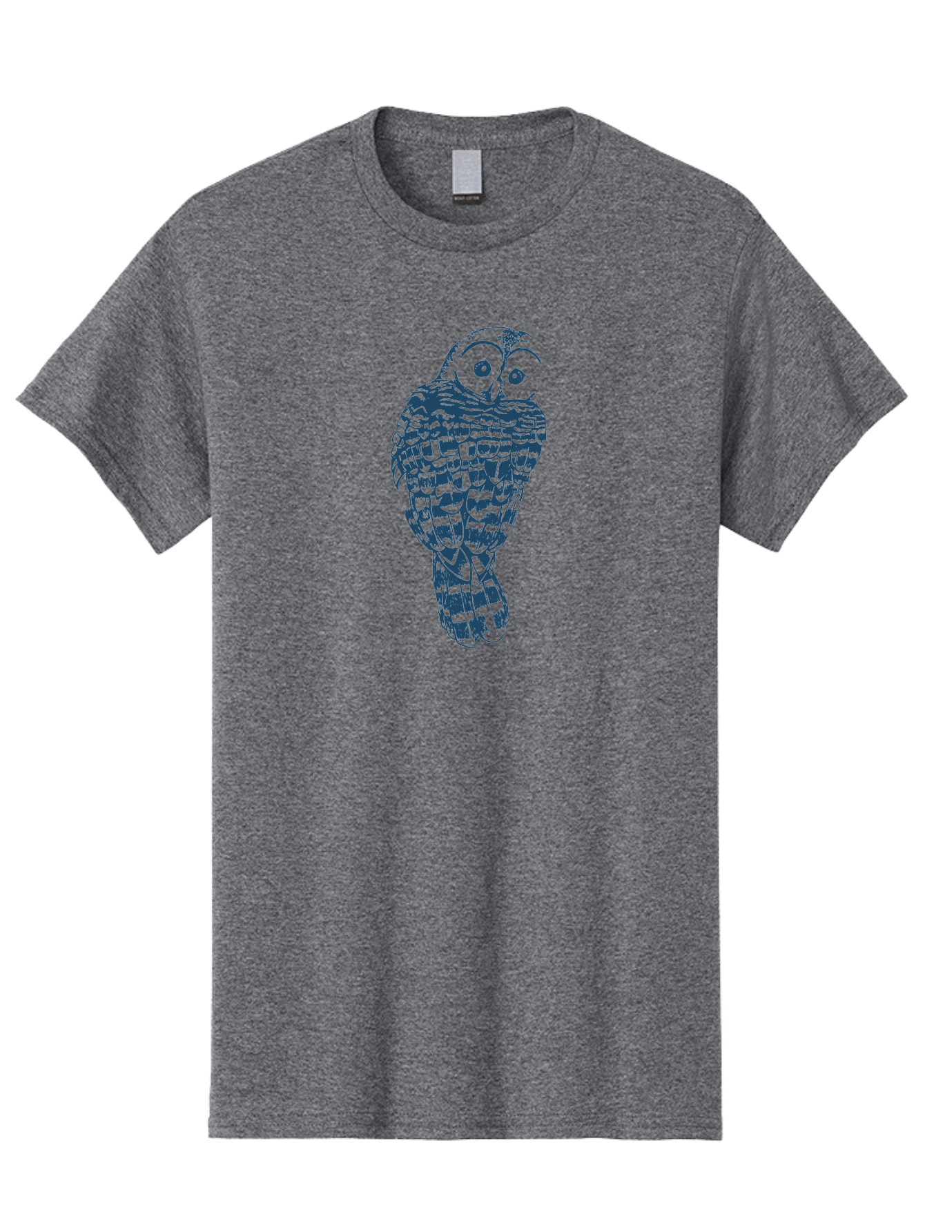 Wise Woodland Owl Men'S Graphic Tee, 100% Cotton, Comfortable Casual Summer Wear, Machine Washable, Owl Illustration, Nocturnal Bird, Wise Animal, Big Eyes, Feathers Texture, Abstract Art, Blue And Green Tones, Symbolic Creature, Aae856 23