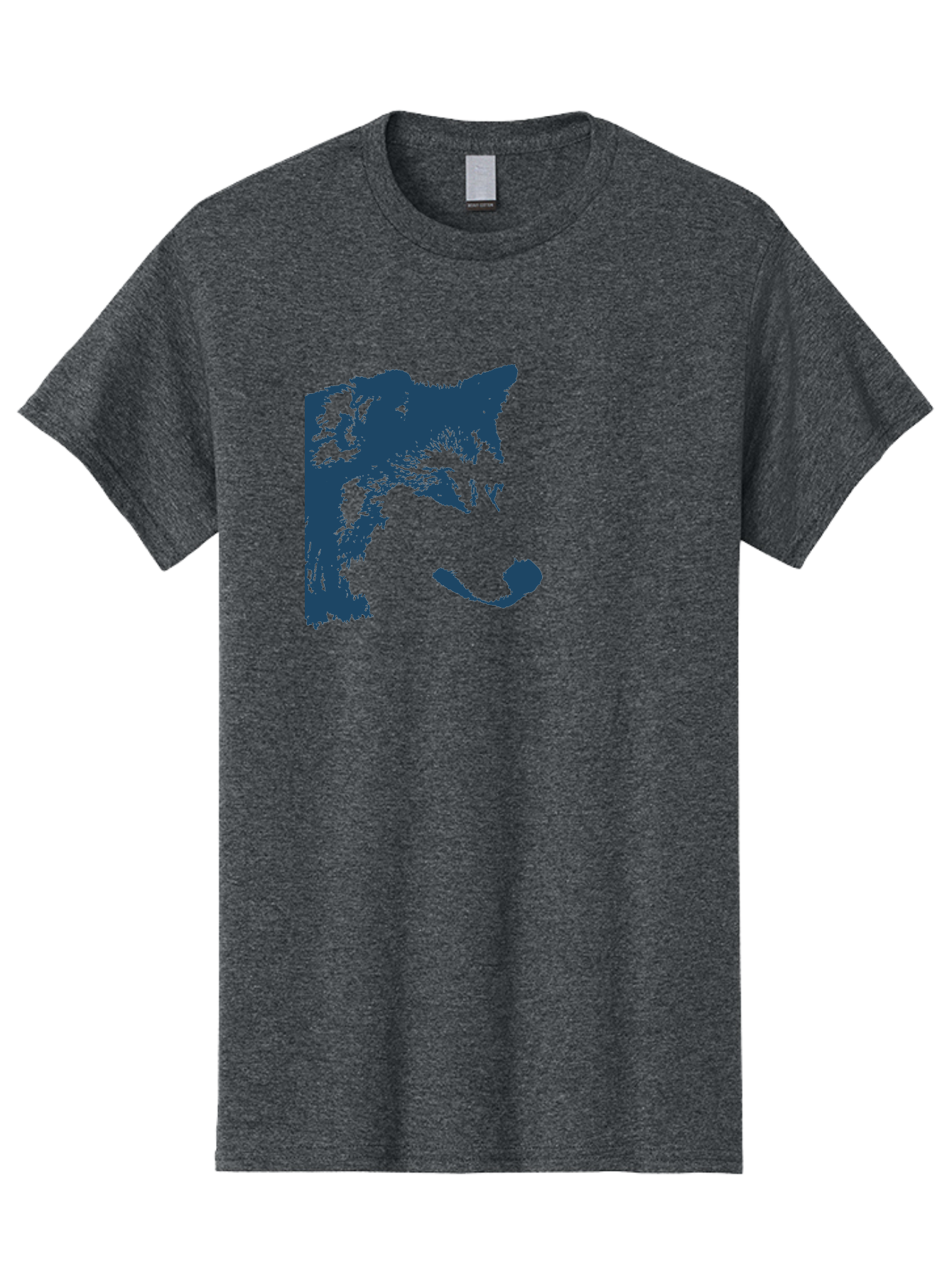 Wolf Men'S Graphic Tee, 100% Cotton, Comfortable Casual Summer Wear, Machine Washable, Wolf Face, Wildlife Animal, Dark Blue Silhouette, Sharp Features, Mysterious Gaze, Bold Graphic Design, Animal Portrait, Abstract Art Aae859 7