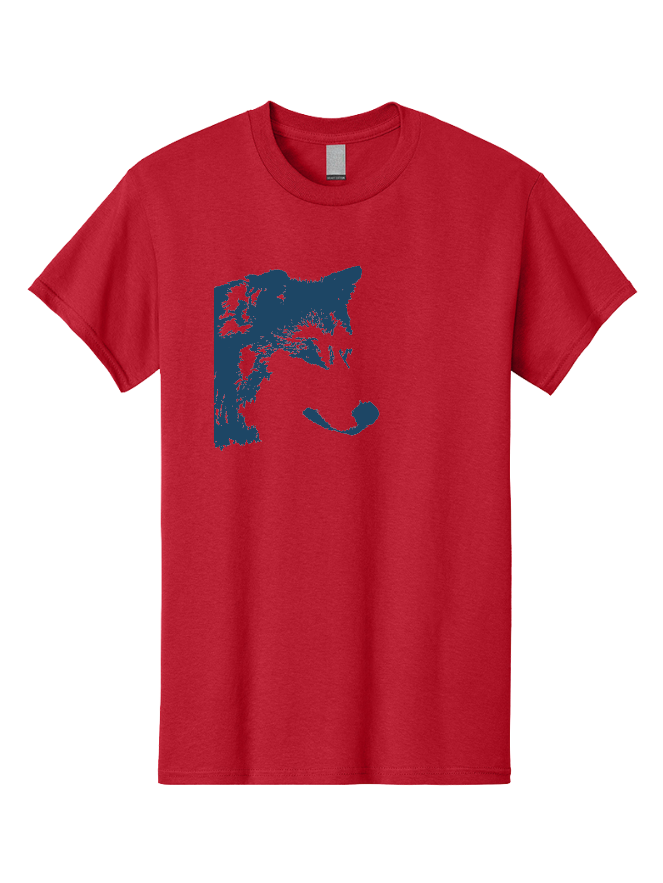 Wolf Men'S Graphic Tee, 100% Cotton, Comfortable Casual Summer Wear, Machine Washable, Wolf Face, Wildlife Animal, Dark Blue Silhouette, Sharp Features, Mysterious Gaze, Bold Graphic Design, Animal Portrait, Abstract Art Aae859 27