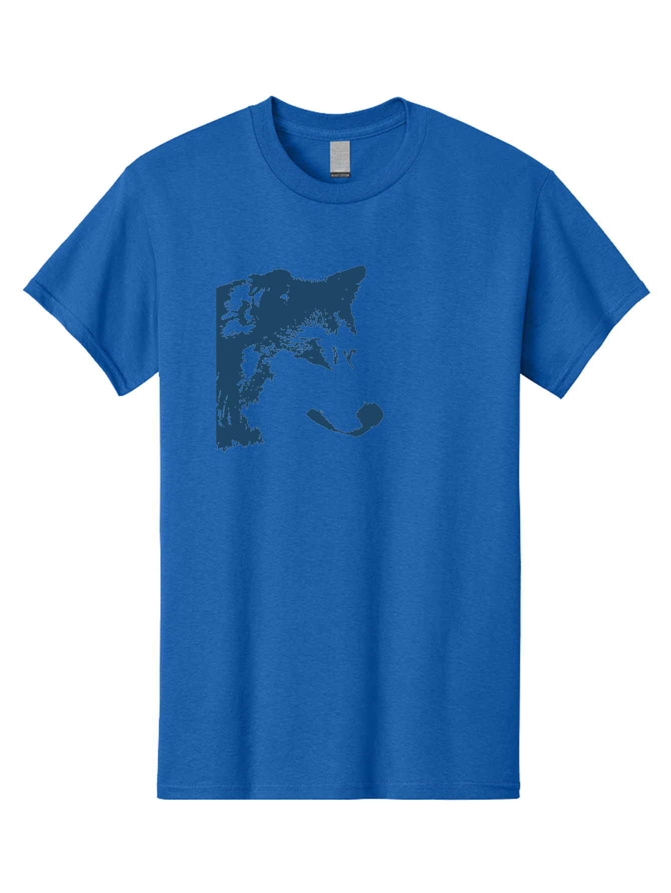 Wolf Men'S Graphic Tee, 100% Cotton, Comfortable Casual Summer Wear, Machine Washable, Wolf Face, Wildlife Animal, Dark Blue Silhouette, Sharp Features, Mysterious Gaze, Bold Graphic Design, Animal Portrait, Abstract Art Aae859 21