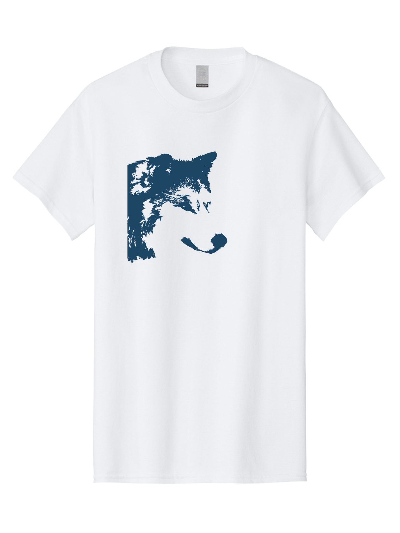 Wolf Men'S Graphic Tee, 100% Cotton, Comfortable Casual Summer Wear, Machine Washable, Wolf Face, Wildlife Animal, Dark Blue Silhouette, Sharp Features, Mysterious Gaze, Bold Graphic Design, Animal Portrait, Abstract Art Aae859 15