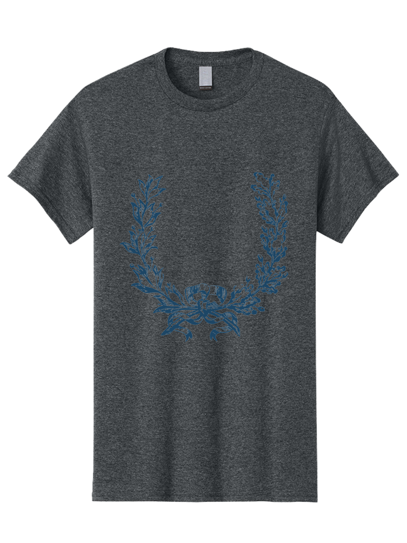 Wreath-Flower Men'S Graphic Tee, 100% Cotton, Comfortable Casual Summer Wear, Machine Washable, Laurel Wreath, Purple Leaves, Decorative Border, Elegant Design, Symbolic Motif, Leaves Tied With Ribbon, Classic Illustration, Award Symbol Aae869 13