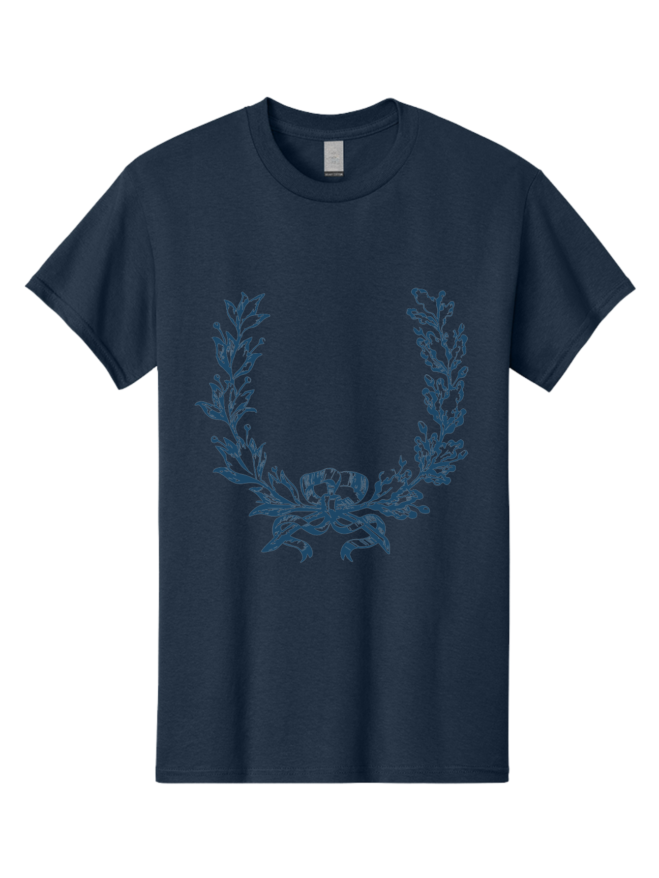 Wreath-Flower Men'S Graphic Tee, 100% Cotton, Comfortable Casual Summer Wear, Machine Washable, Laurel Wreath, Purple Leaves, Decorative Border, Elegant Design, Symbolic Motif, Leaves Tied With Ribbon, Classic Illustration, Award Symbol Aae869 21