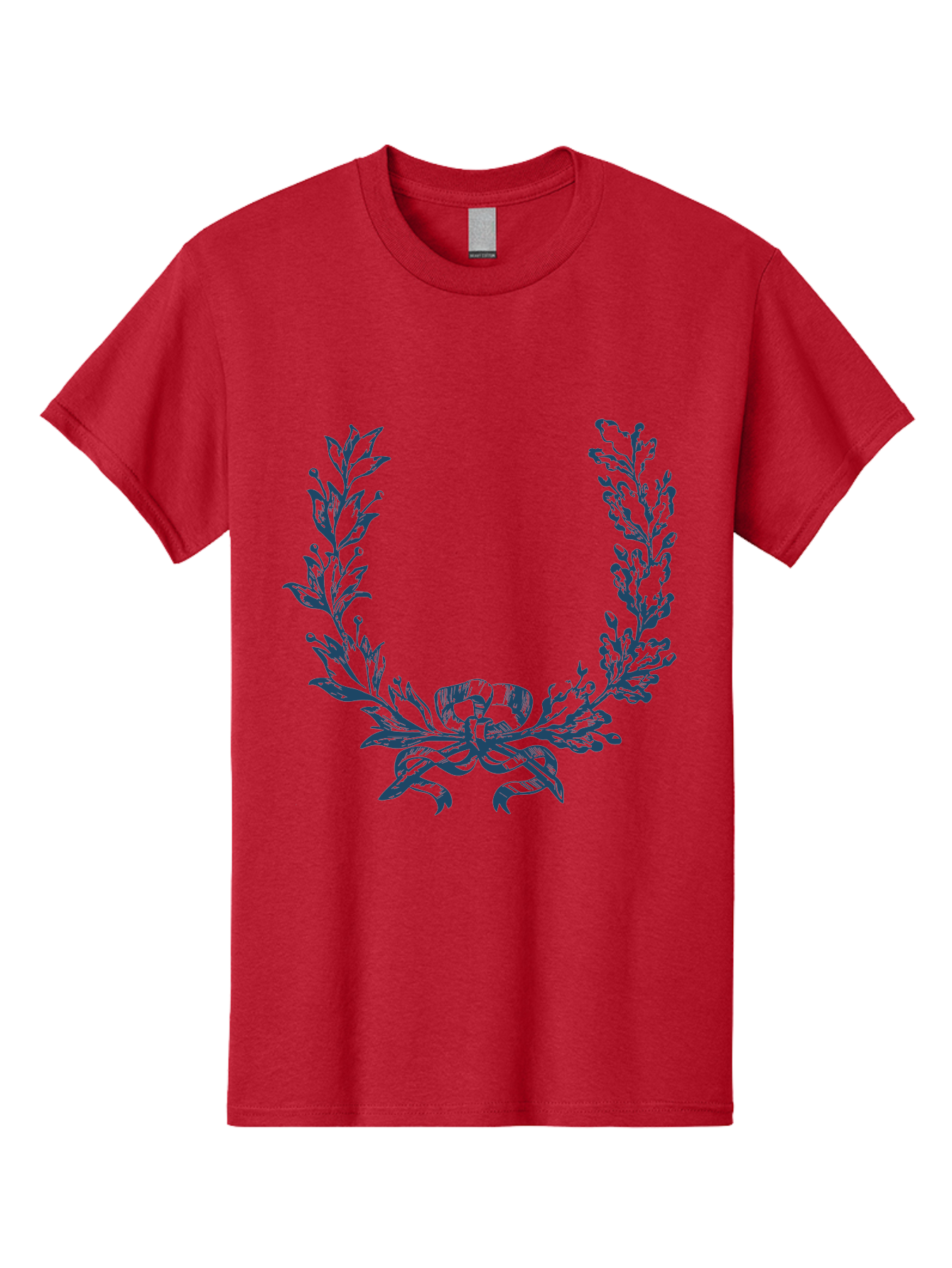 Wreath-Flower Men'S Graphic Tee, 100% Cotton, Comfortable Casual Summer Wear, Machine Washable, Laurel Wreath, Purple Leaves, Decorative Border, Elegant Design, Symbolic Motif, Leaves Tied With Ribbon, Classic Illustration, Award Symbol Aae869 27