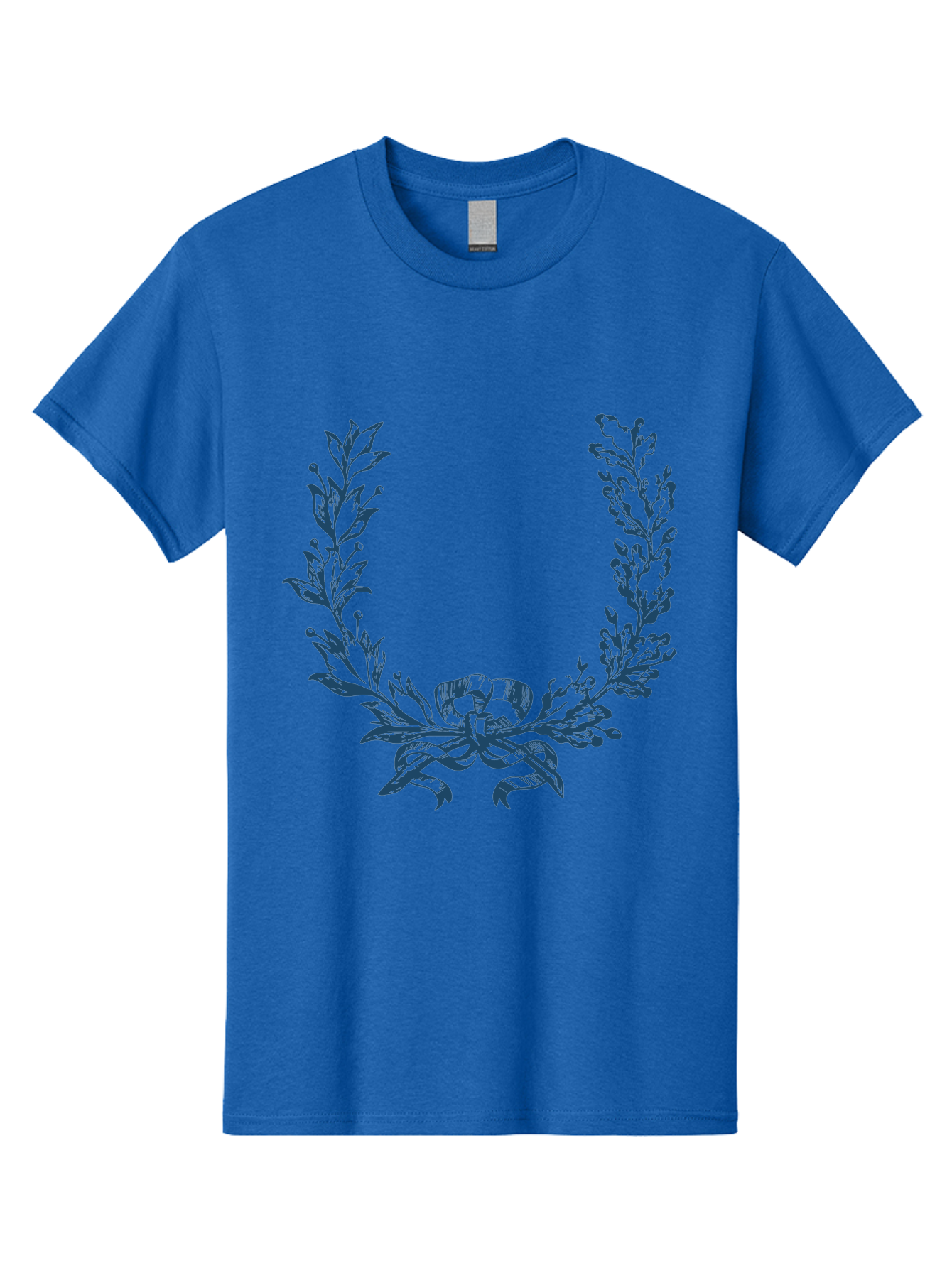 Wreath-Flower Men'S Graphic Tee, 100% Cotton, Comfortable Casual Summer Wear, Machine Washable, Laurel Wreath, Purple Leaves, Decorative Border, Elegant Design, Symbolic Motif, Leaves Tied With Ribbon, Classic Illustration, Award Symbol Aae869 17