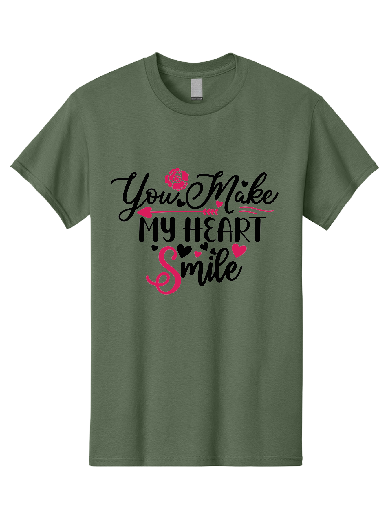 You Make My Heart Smile-01 Men'S Graphic Tee, 100% Cotton, Comfortable Casual Summer Wear, Machine Washable, Heartfelt Message, Love Quote, Romantic Phrase, You Make My Heart Smile, Valentines Day Gift, Love Letter, Sweet Sentiment, Aae876 13