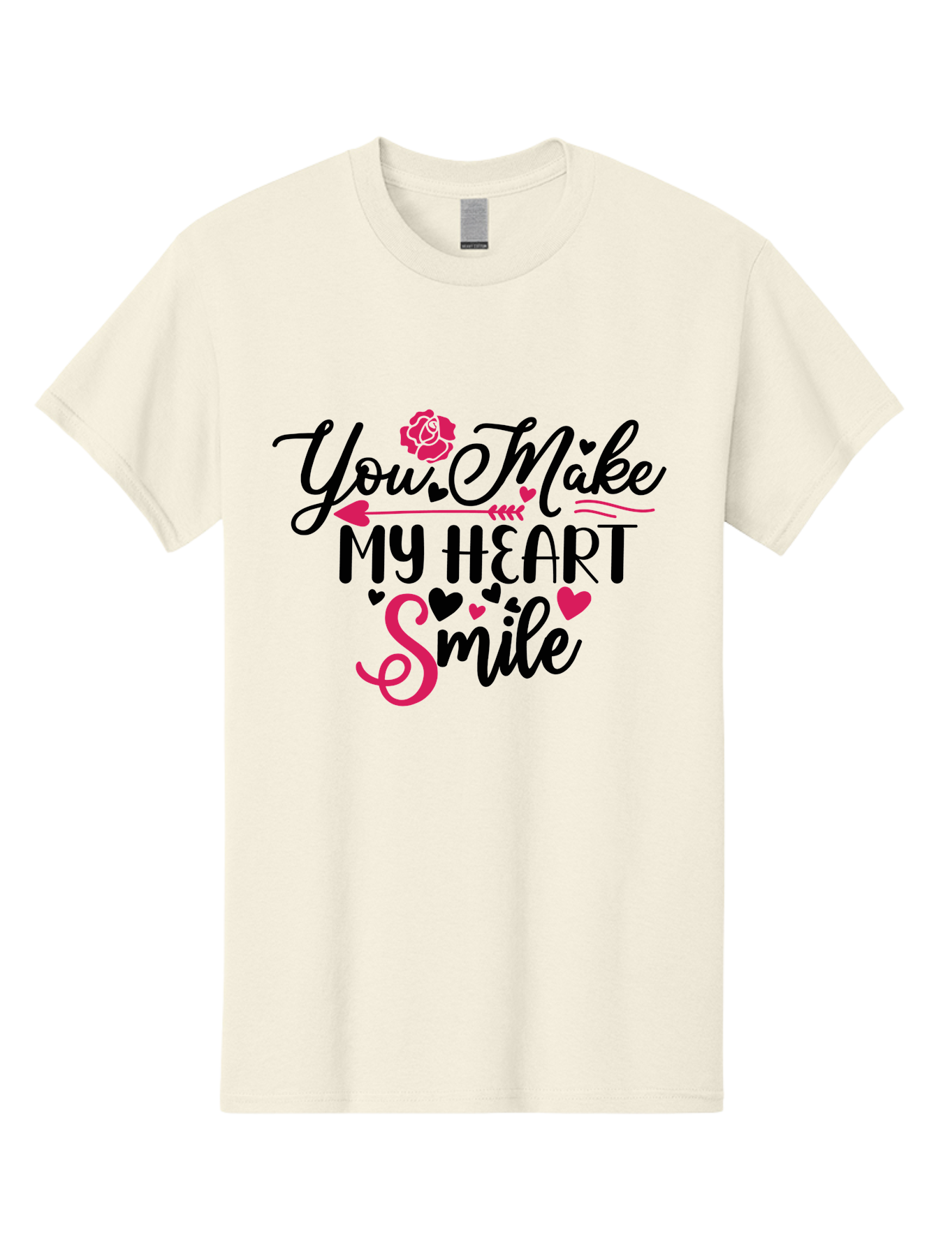 You Make My Heart Smile-01 Men'S Graphic Tee, 100% Cotton, Comfortable Casual Summer Wear, Machine Washable, Heartfelt Message, Love Quote, Romantic Phrase, You Make My Heart Smile, Valentines Day Gift, Love Letter, Sweet Sentiment, Aae876 17