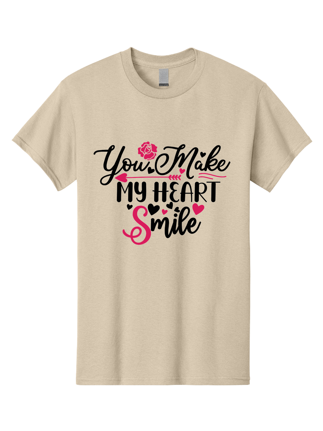 You Make My Heart Smile-01 Men'S Graphic Tee, 100% Cotton, Comfortable Casual Summer Wear, Machine Washable, Heartfelt Message, Love Quote, Romantic Phrase, You Make My Heart Smile, Valentines Day Gift, Love Letter, Sweet Sentiment, Aae876 11