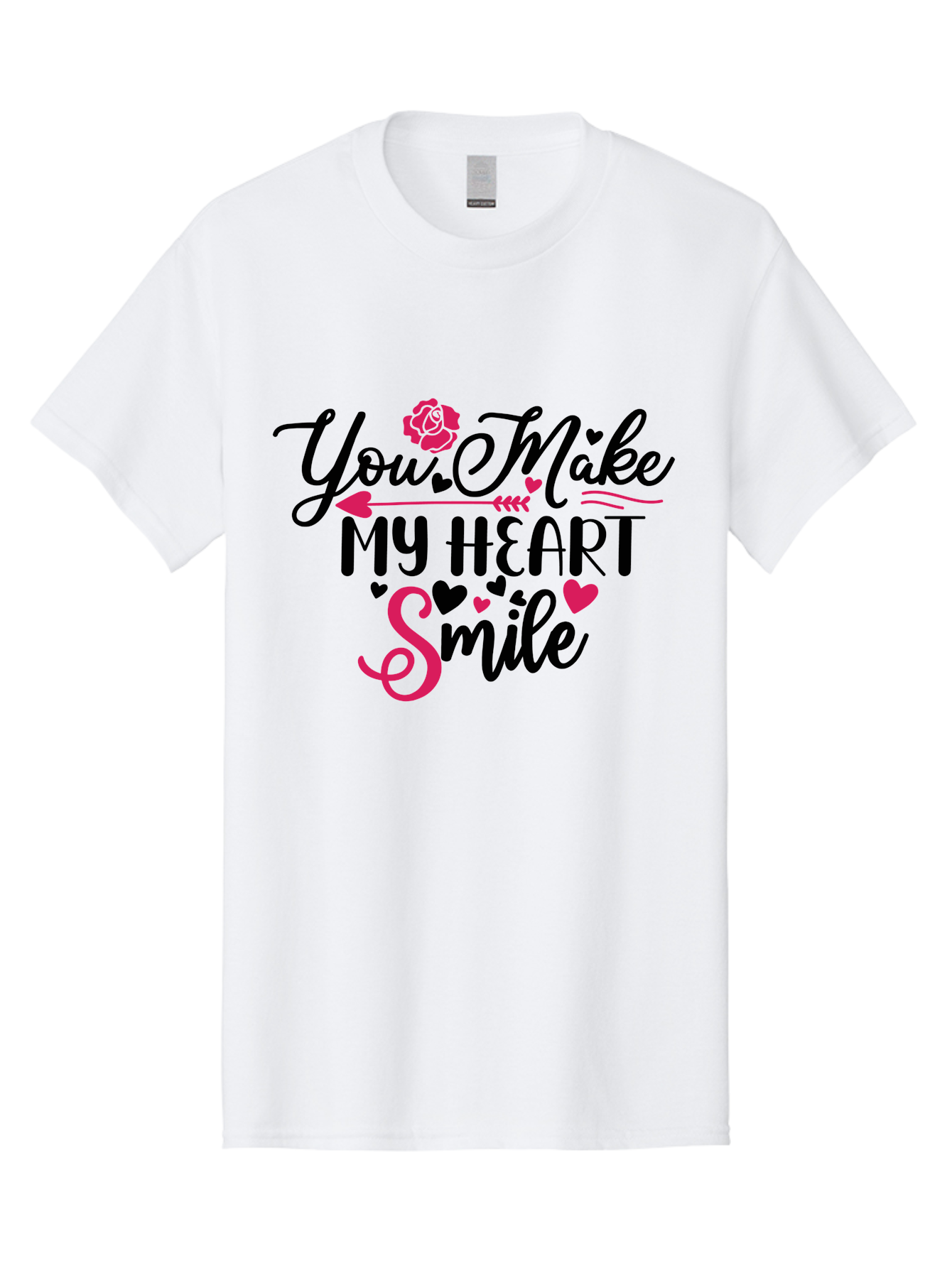 You Make My Heart Smile-01 Men'S Graphic Tee, 100% Cotton, Comfortable Casual Summer Wear, Machine Washable, Heartfelt Message, Love Quote, Romantic Phrase, You Make My Heart Smile, Valentines Day Gift, Love Letter, Sweet Sentiment, Aae876 25