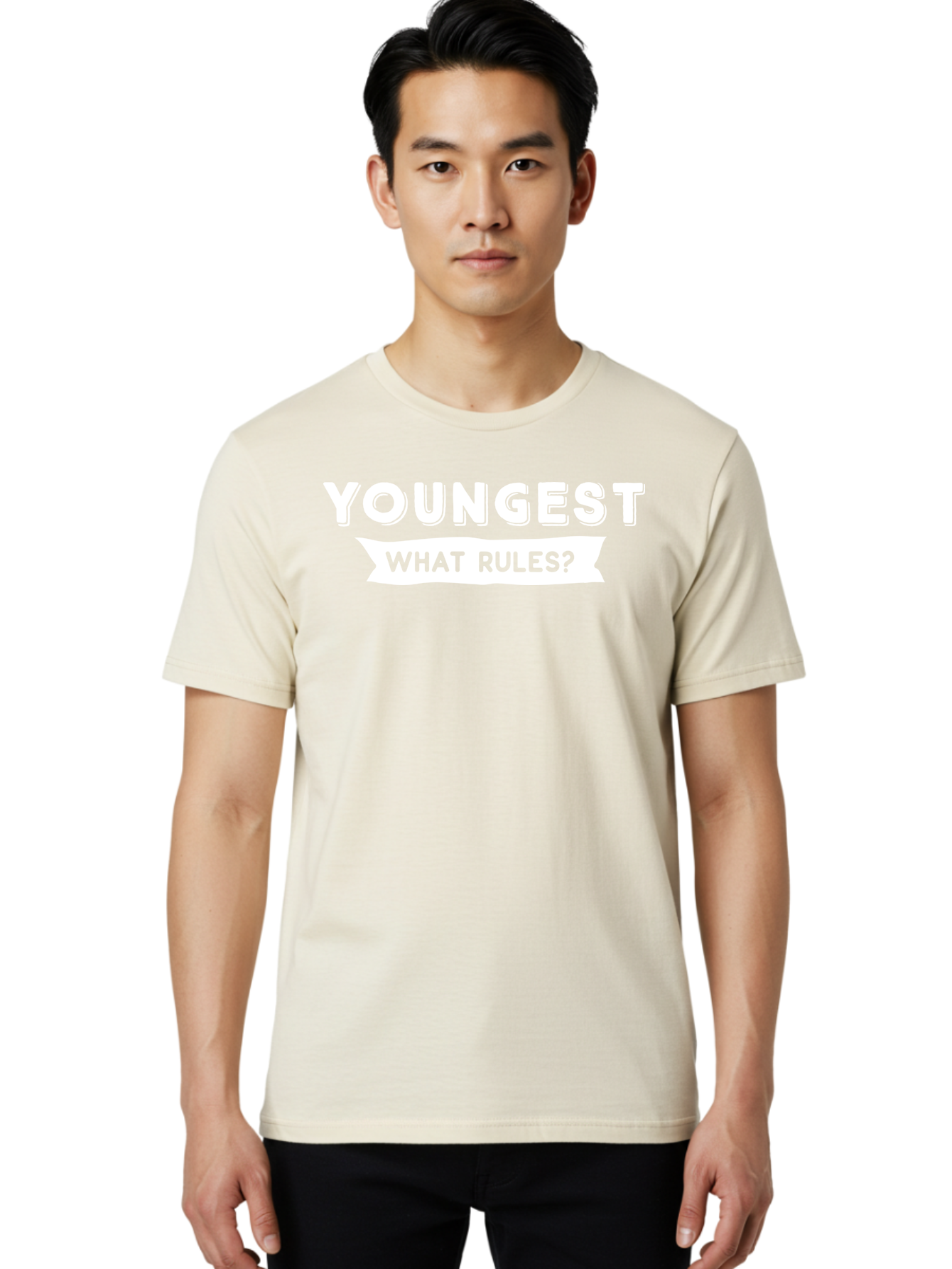 Youngest - What Rules White Men'S Graphic Tee, 100% Cotton, Comfortable Casual Summer Wear, Machine Washable, Youngest What Rules, Rule Breaking, Trending Topics, Social Media Buzz, Youth Culture, Controversy, Debate, Modern Slang Aae878 4