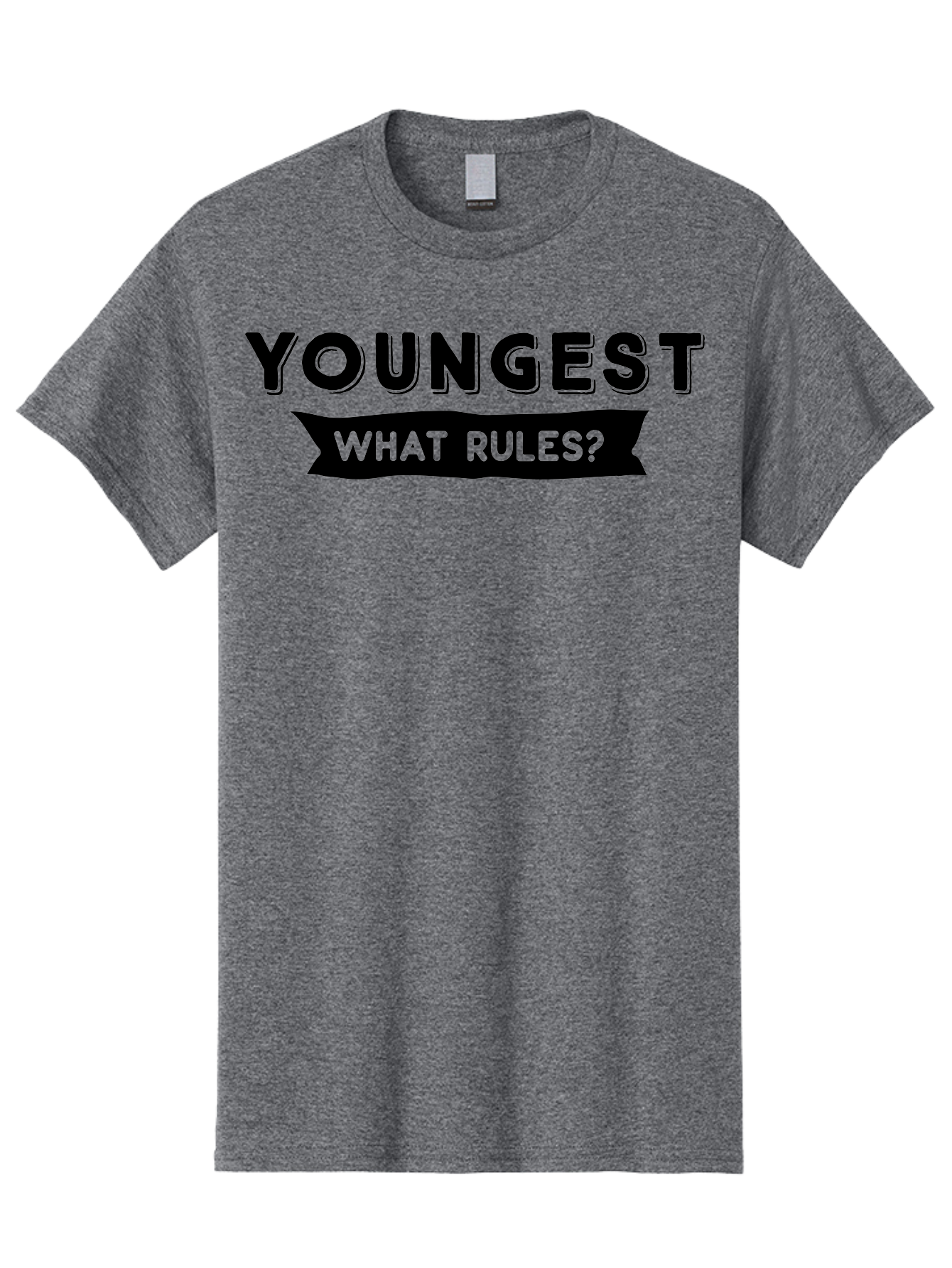 Youngest - What Rules Men'S Graphic Tee, 100% Cotton, Comfortable Casual Summer Wear, Machine Washable, Youngest, Rules, Bold Font, Black And Green, Provocative Question, Attention-Grabbing, Thought-Provoking Aae879 3
