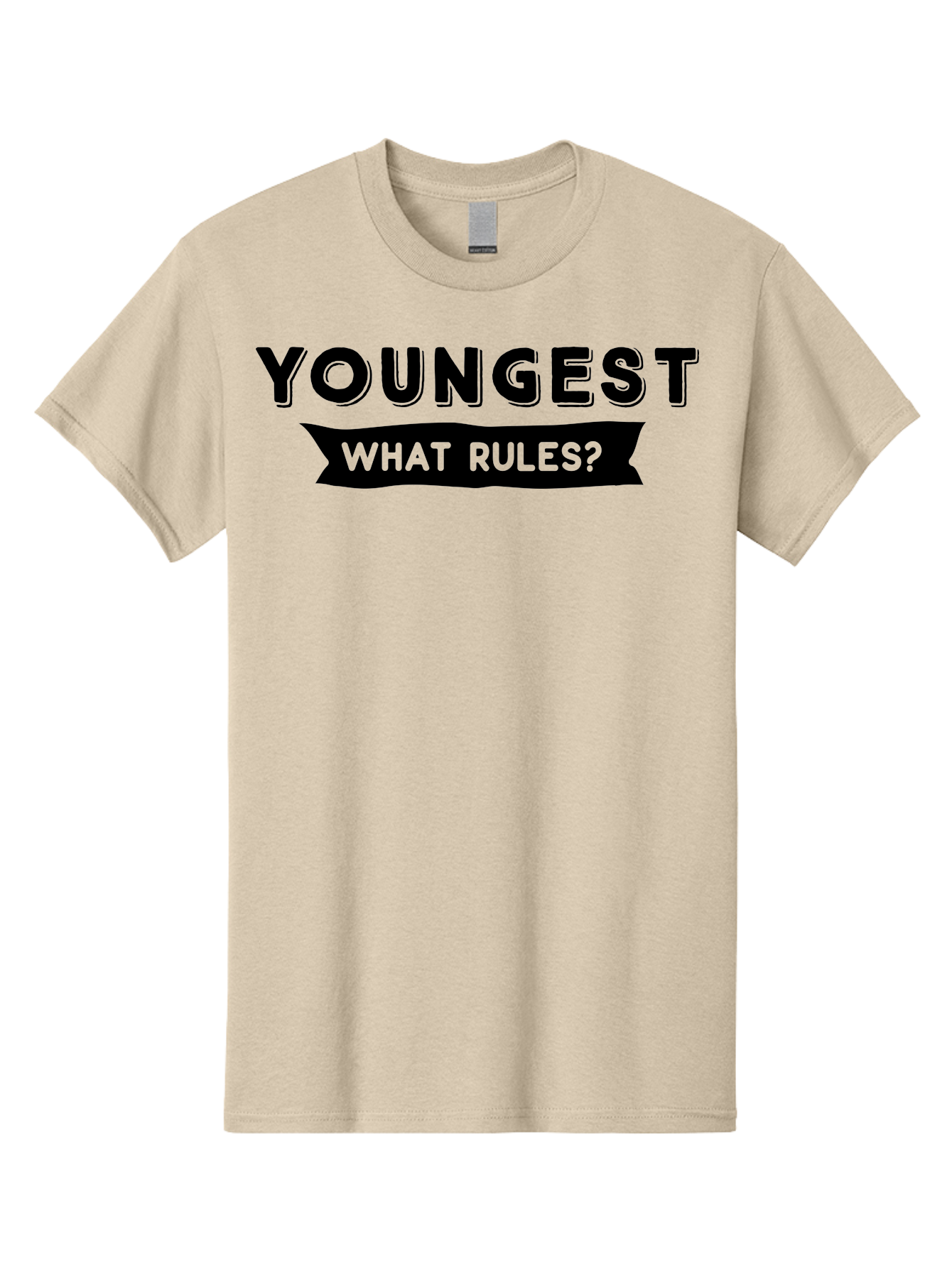 Youngest - What Rules Men'S Graphic Tee, 100% Cotton, Comfortable Casual Summer Wear, Machine Washable, Youngest, Rules, Bold Font, Black And Green, Provocative Question, Attention-Grabbing, Thought-Provoking Aae879 19