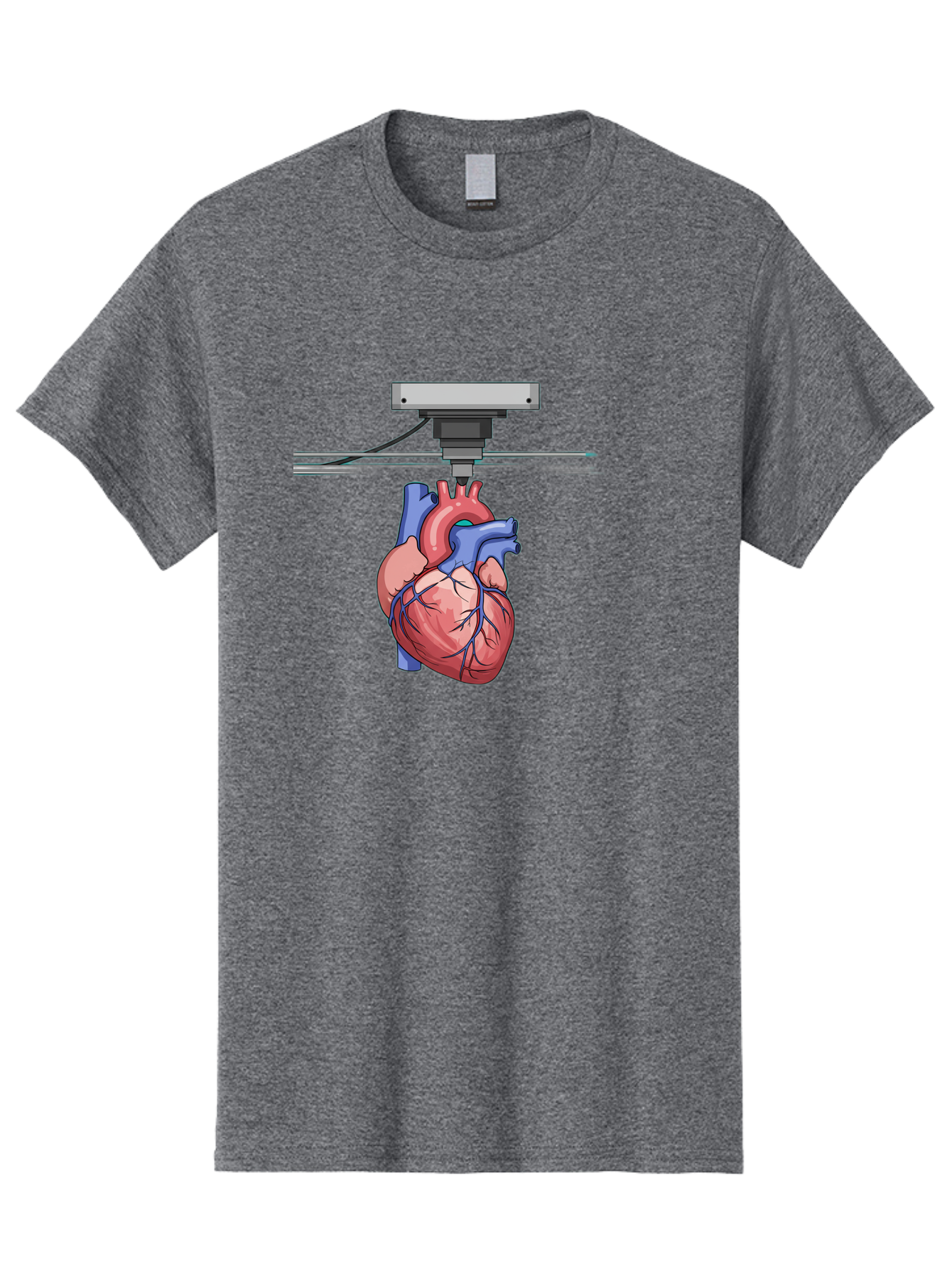 3D-Printed-Heart Men'S Graphic Tee, 100% Cotton, Comfortable Casual Summer Wear, Machine Washable, 3D Printing Human Heart, Medical Technology, Organ Printing, Biological Model, Cardiovascular System, Healthcare Innovation, Baa001 25