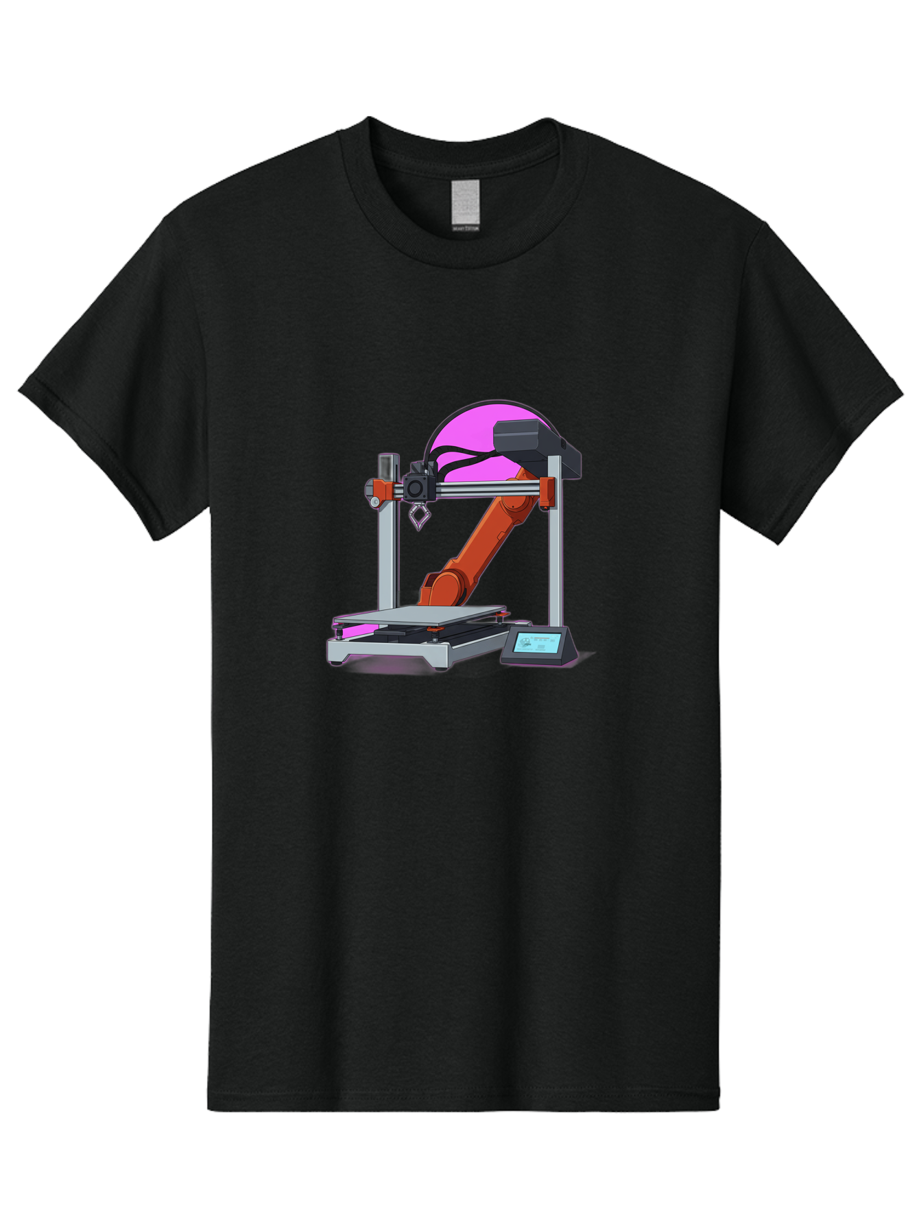 3D-Printer-1 Men'S Graphic Tee, 100% Cotton, Comfortable Casual Summer Wear, Machine Washable, Industrial Robotic Arm, 3D Printing Technology, Additive Manufacturing, Precision Engineering, Futuristic Design, Modern Machinery, Baa002 15