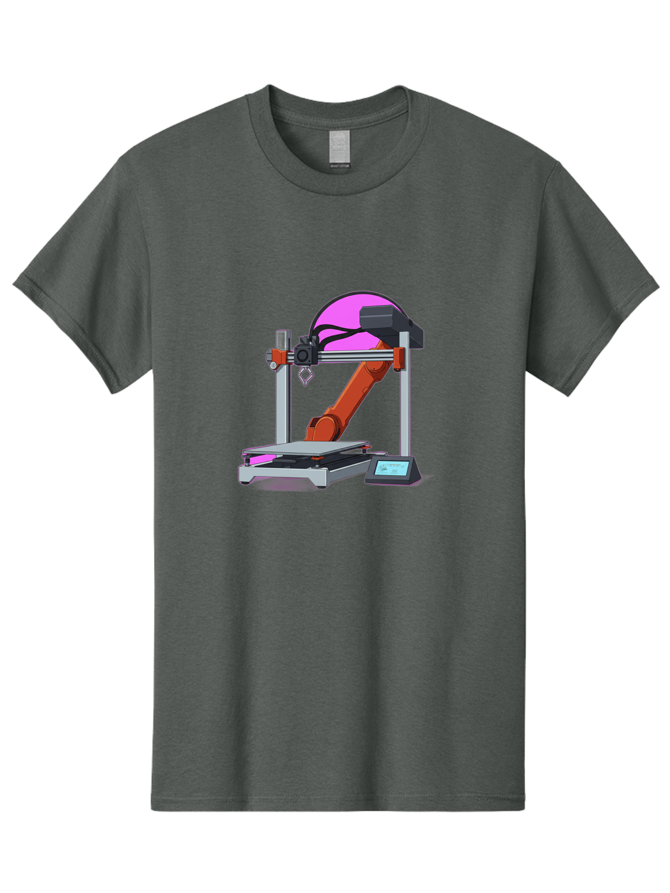 3D-Printer-1 Men'S Graphic Tee, 100% Cotton, Comfortable Casual Summer Wear, Machine Washable, Industrial Robotic Arm, 3D Printing Technology, Additive Manufacturing, Precision Engineering, Futuristic Design, Modern Machinery, Baa002 13