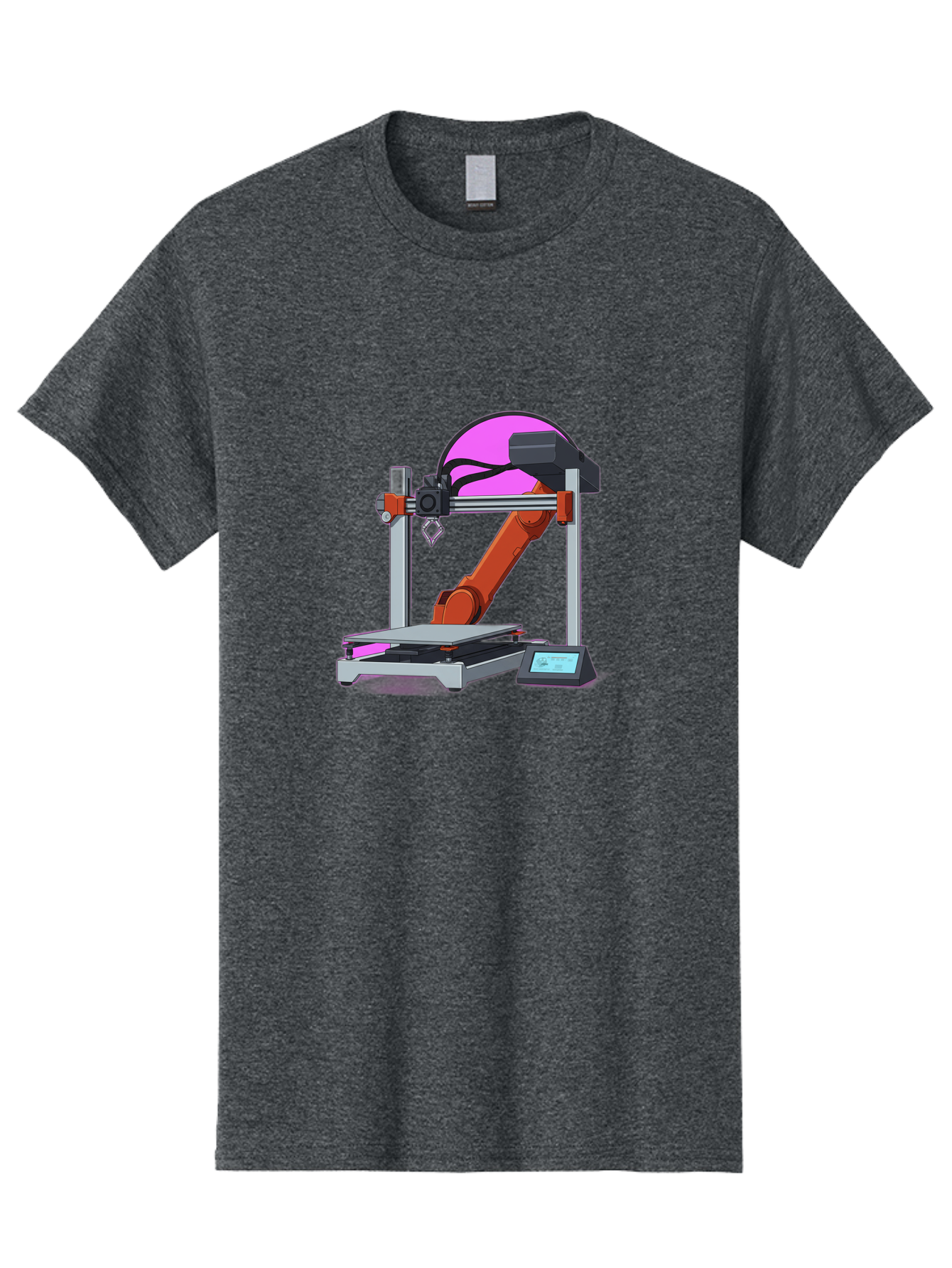 3D-Printer-1 Men'S Graphic Tee, 100% Cotton, Comfortable Casual Summer Wear, Machine Washable, Industrial Robotic Arm, 3D Printing Technology, Additive Manufacturing, Precision Engineering, Futuristic Design, Modern Machinery, Baa002 19