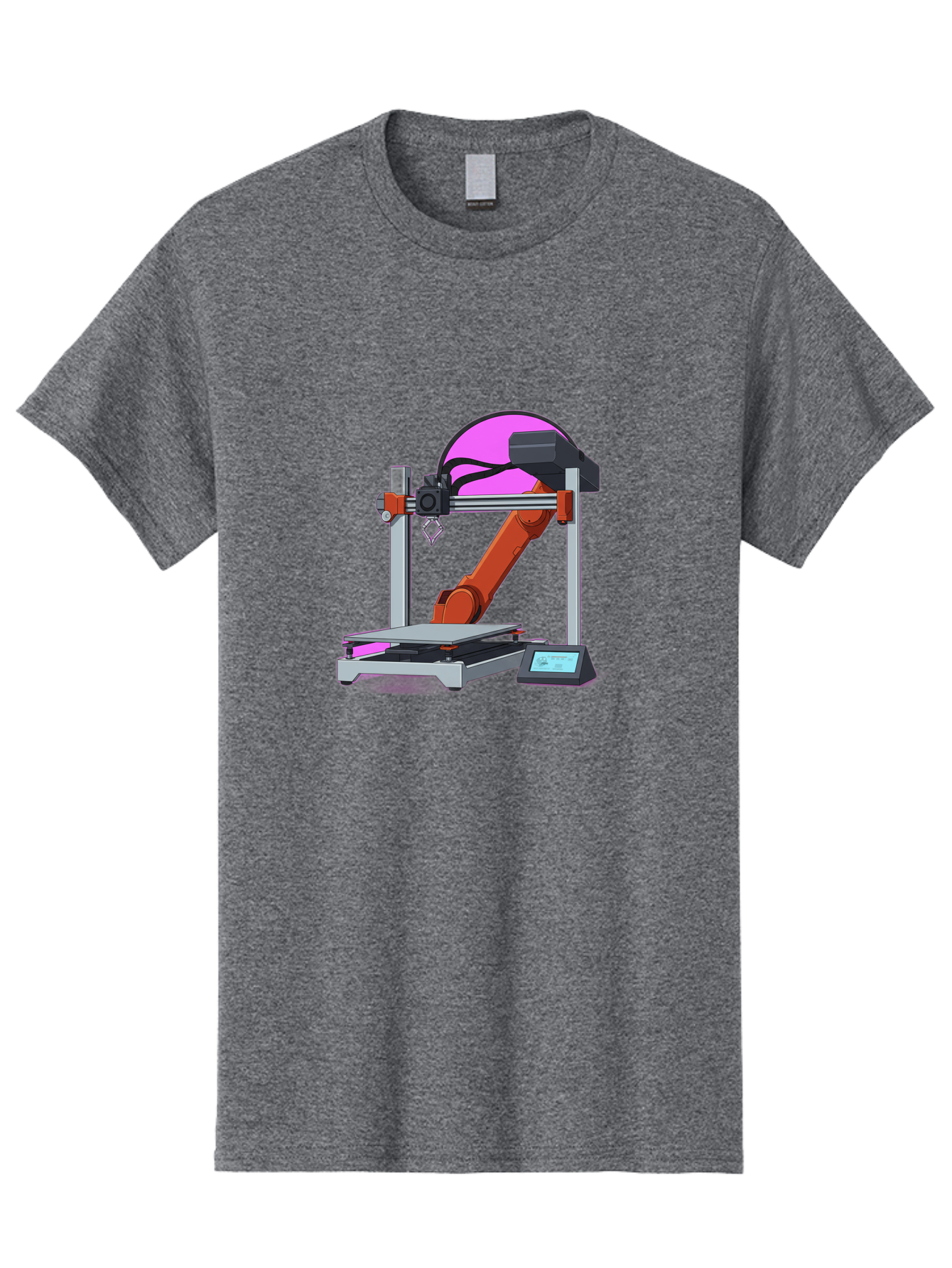 3D-Printer-1 Men'S Graphic Tee, 100% Cotton, Comfortable Casual Summer Wear, Machine Washable, Industrial Robotic Arm, 3D Printing Technology, Additive Manufacturing, Precision Engineering, Futuristic Design, Modern Machinery, Baa002 27