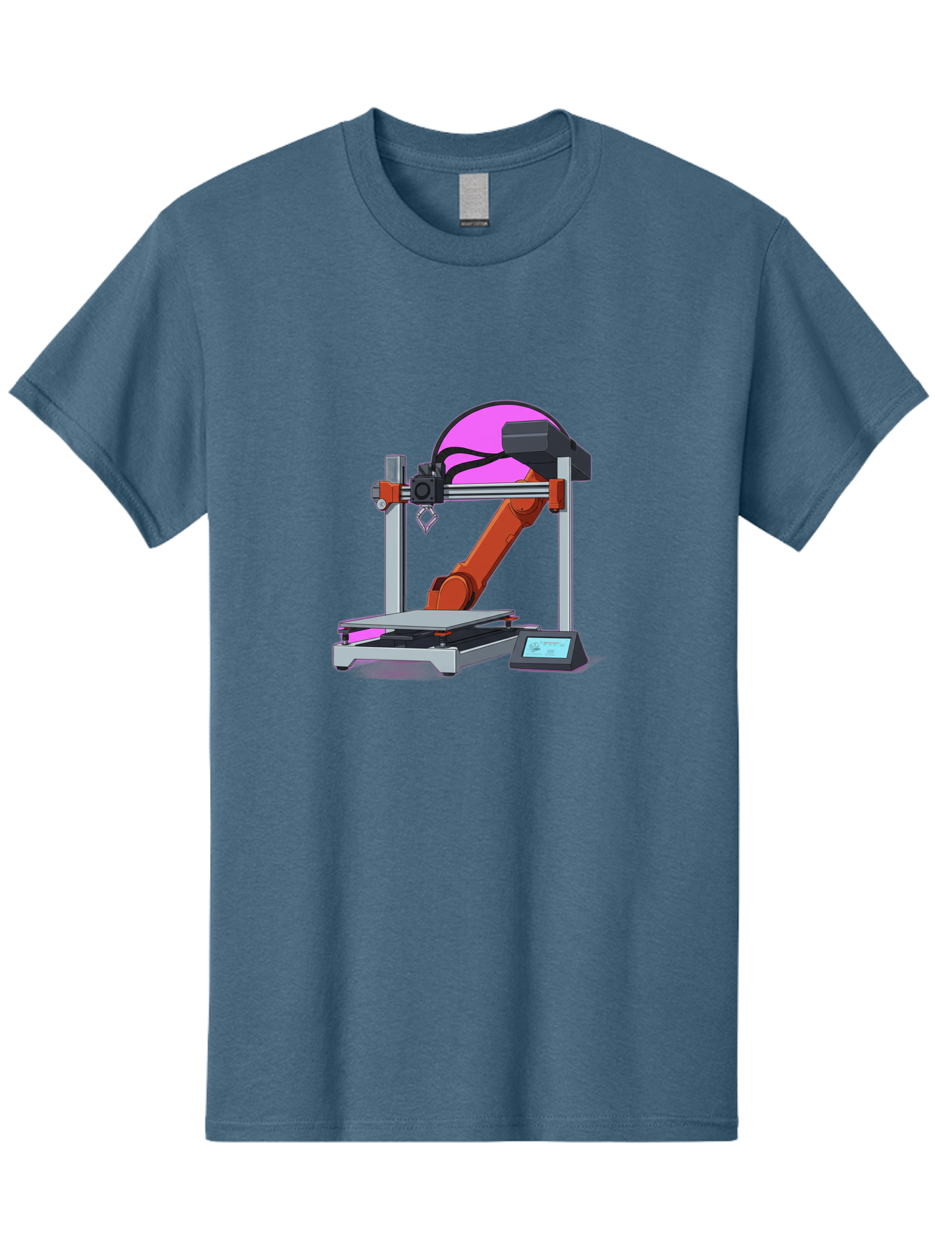 3D-Printer-1 Men'S Graphic Tee, 100% Cotton, Comfortable Casual Summer Wear, Machine Washable, Industrial Robotic Arm, 3D Printing Technology, Additive Manufacturing, Precision Engineering, Futuristic Design, Modern Machinery, Baa002 23
