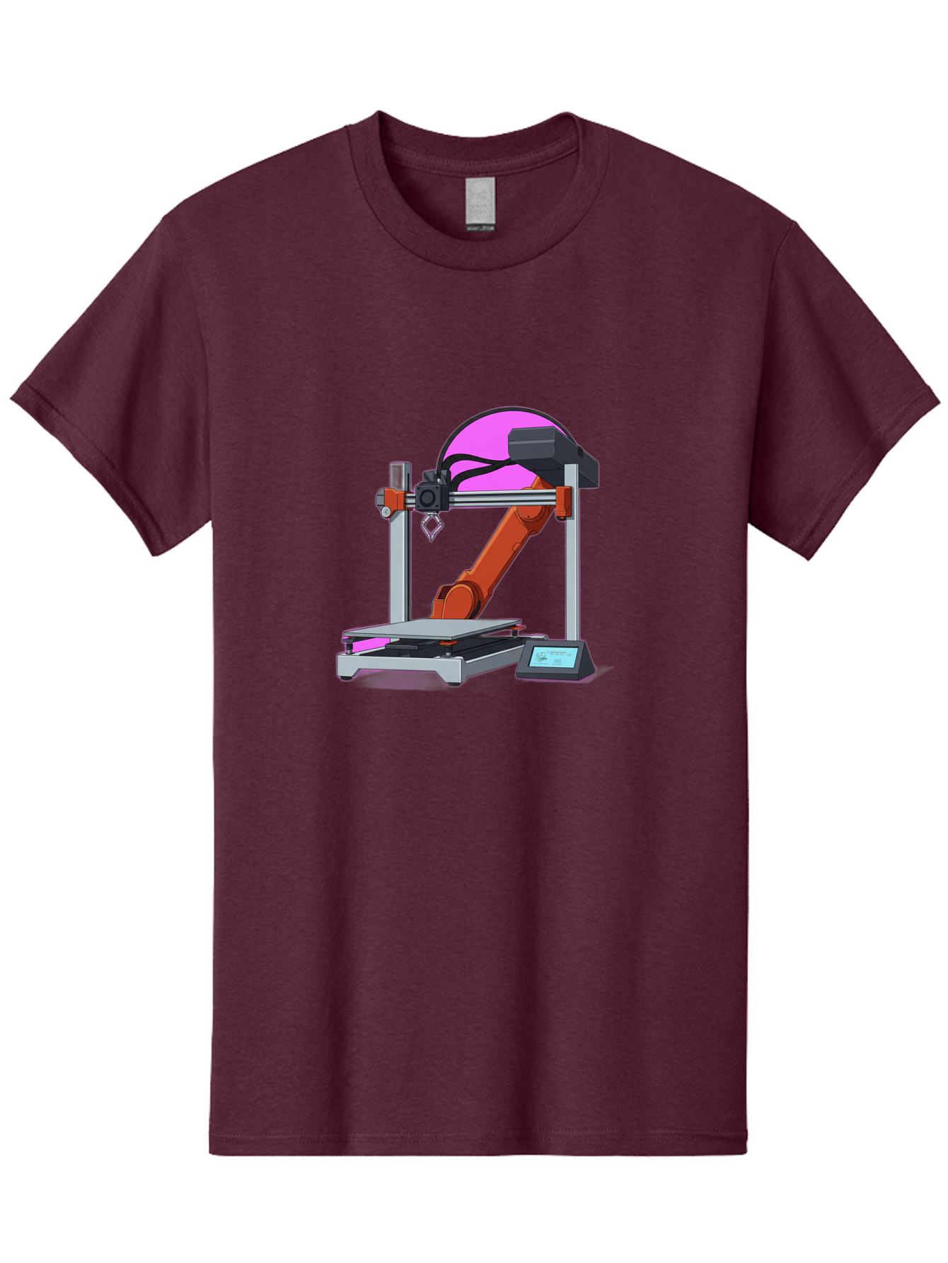 3D-Printer-1 Men'S Graphic Tee, 100% Cotton, Comfortable Casual Summer Wear, Machine Washable, Industrial Robotic Arm, 3D Printing Technology, Additive Manufacturing, Precision Engineering, Futuristic Design, Modern Machinery, Baa002 25