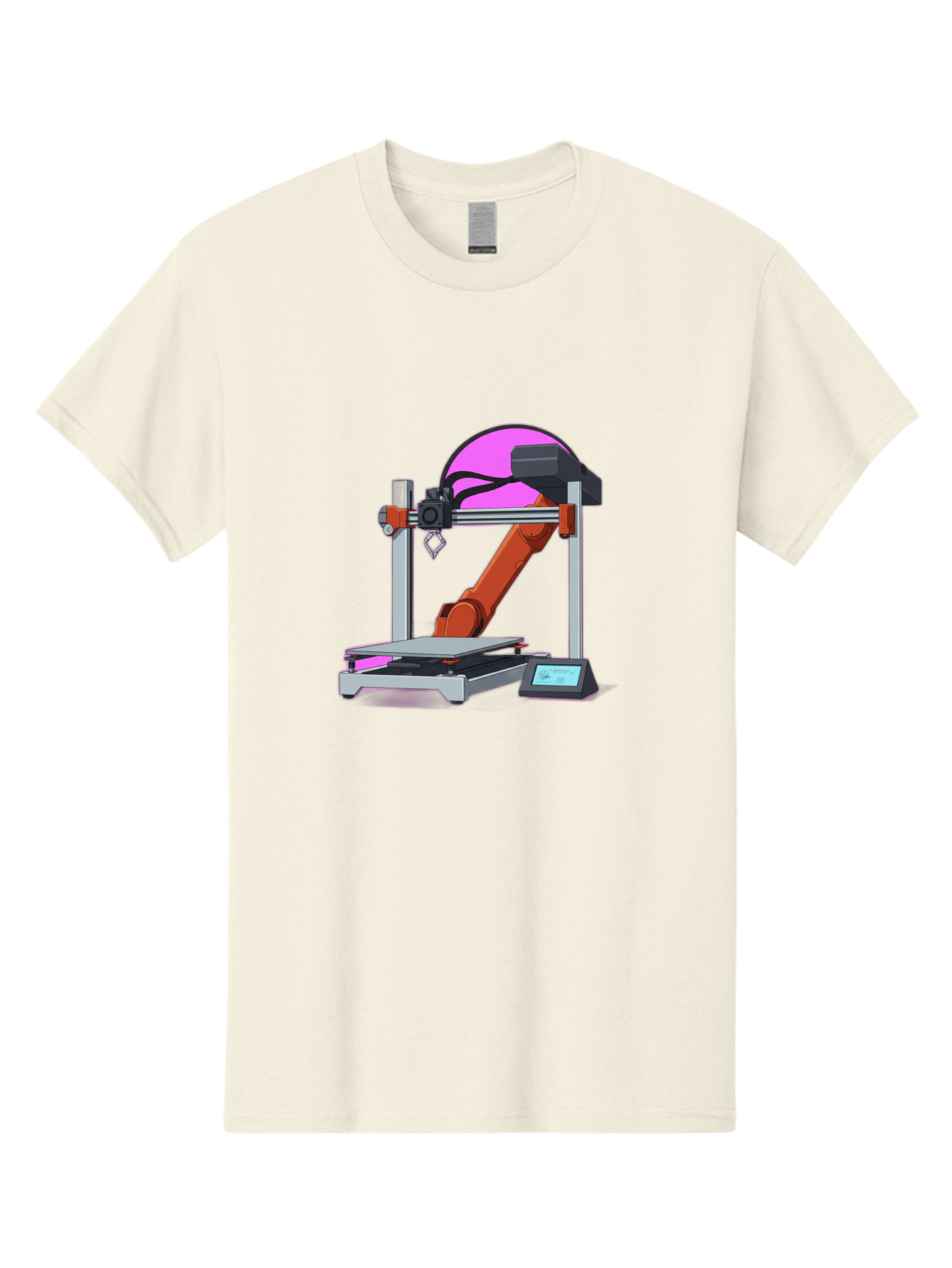 3D-Printer-1 Men'S Graphic Tee, 100% Cotton, Comfortable Casual Summer Wear, Machine Washable, Industrial Robotic Arm, 3D Printing Technology, Additive Manufacturing, Precision Engineering, Futuristic Design, Modern Machinery, Baa002 11