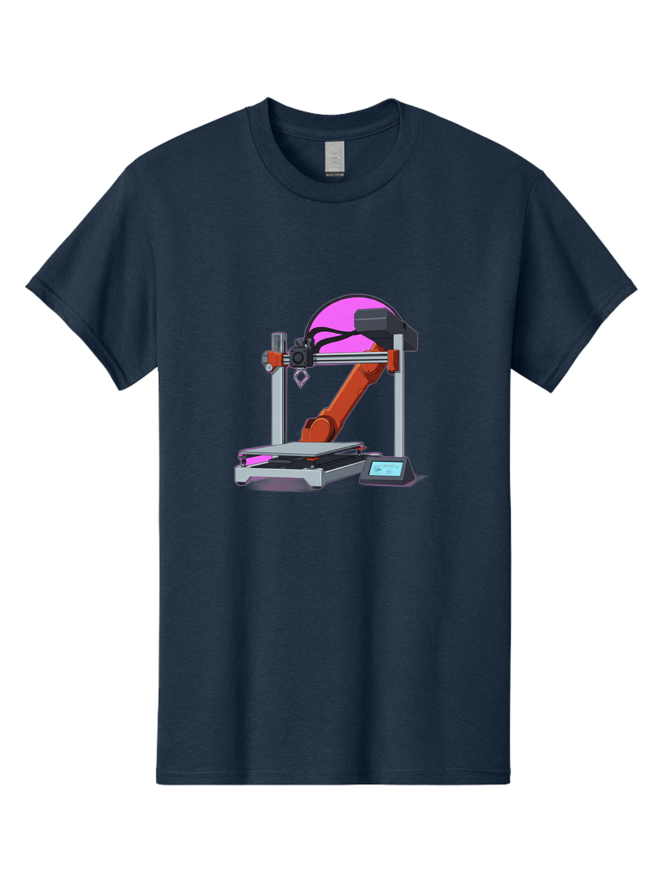3D-Printer-1 Men'S Graphic Tee, 100% Cotton, Comfortable Casual Summer Wear, Machine Washable, Industrial Robotic Arm, 3D Printing Technology, Additive Manufacturing, Precision Engineering, Futuristic Design, Modern Machinery, Baa002 17