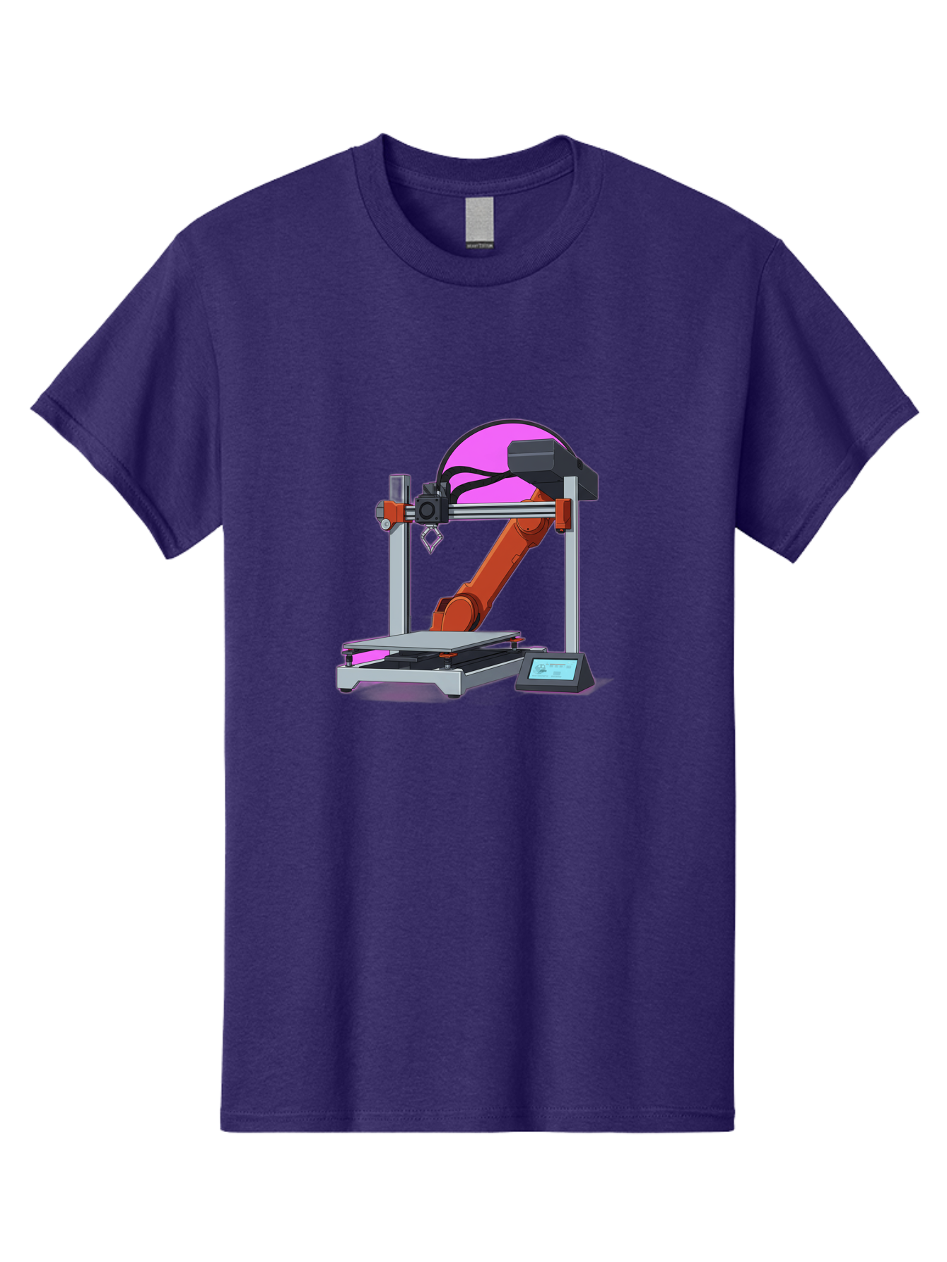 3D-Printer-1 Men'S Graphic Tee, 100% Cotton, Comfortable Casual Summer Wear, Machine Washable, Industrial Robotic Arm, 3D Printing Technology, Additive Manufacturing, Precision Engineering, Futuristic Design, Modern Machinery, Baa002 21