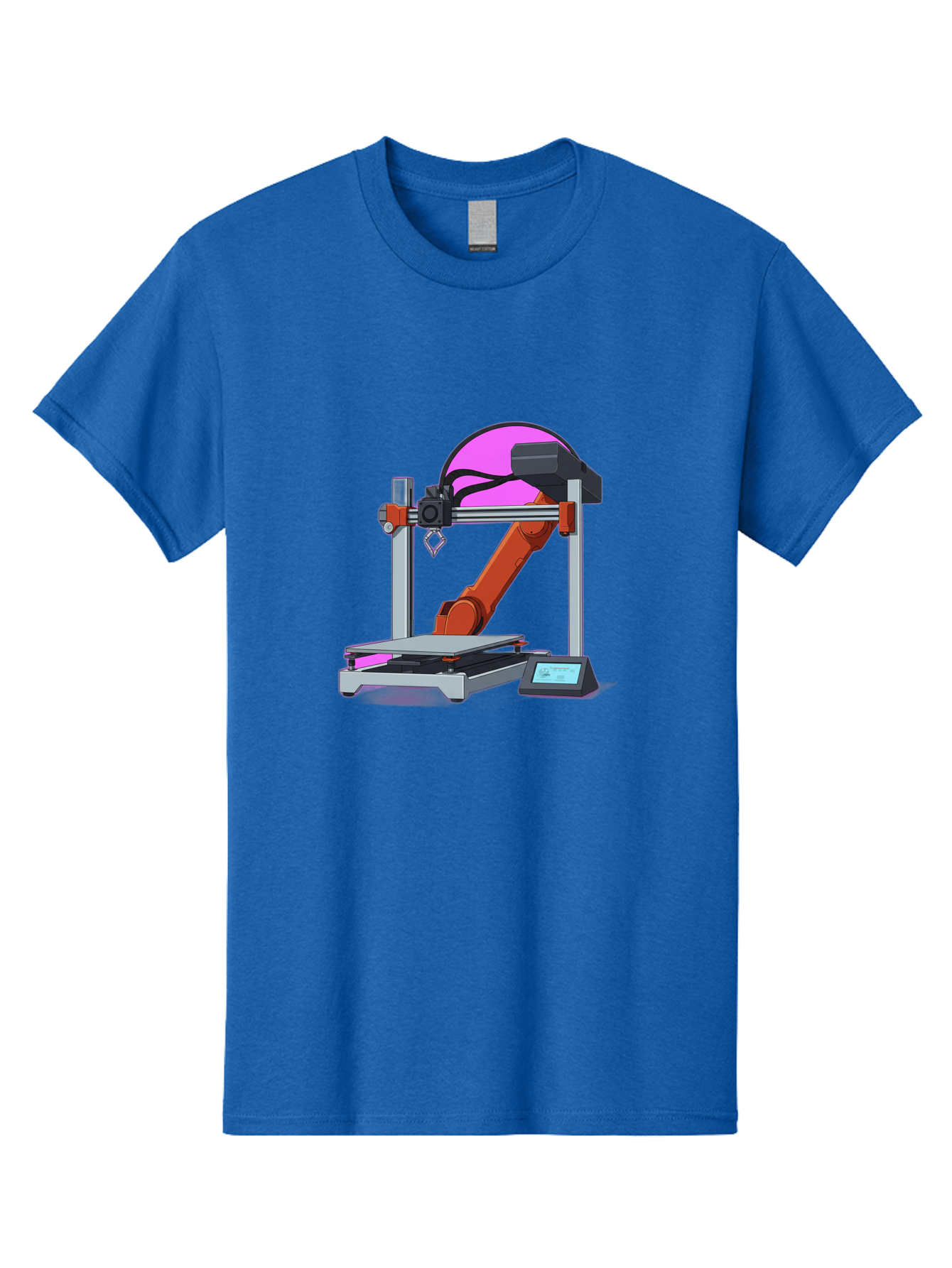 3D-Printer-1 Men'S Graphic Tee, 100% Cotton, Comfortable Casual Summer Wear, Machine Washable, Industrial Robotic Arm, 3D Printing Technology, Additive Manufacturing, Precision Engineering, Futuristic Design, Modern Machinery, Baa002 5