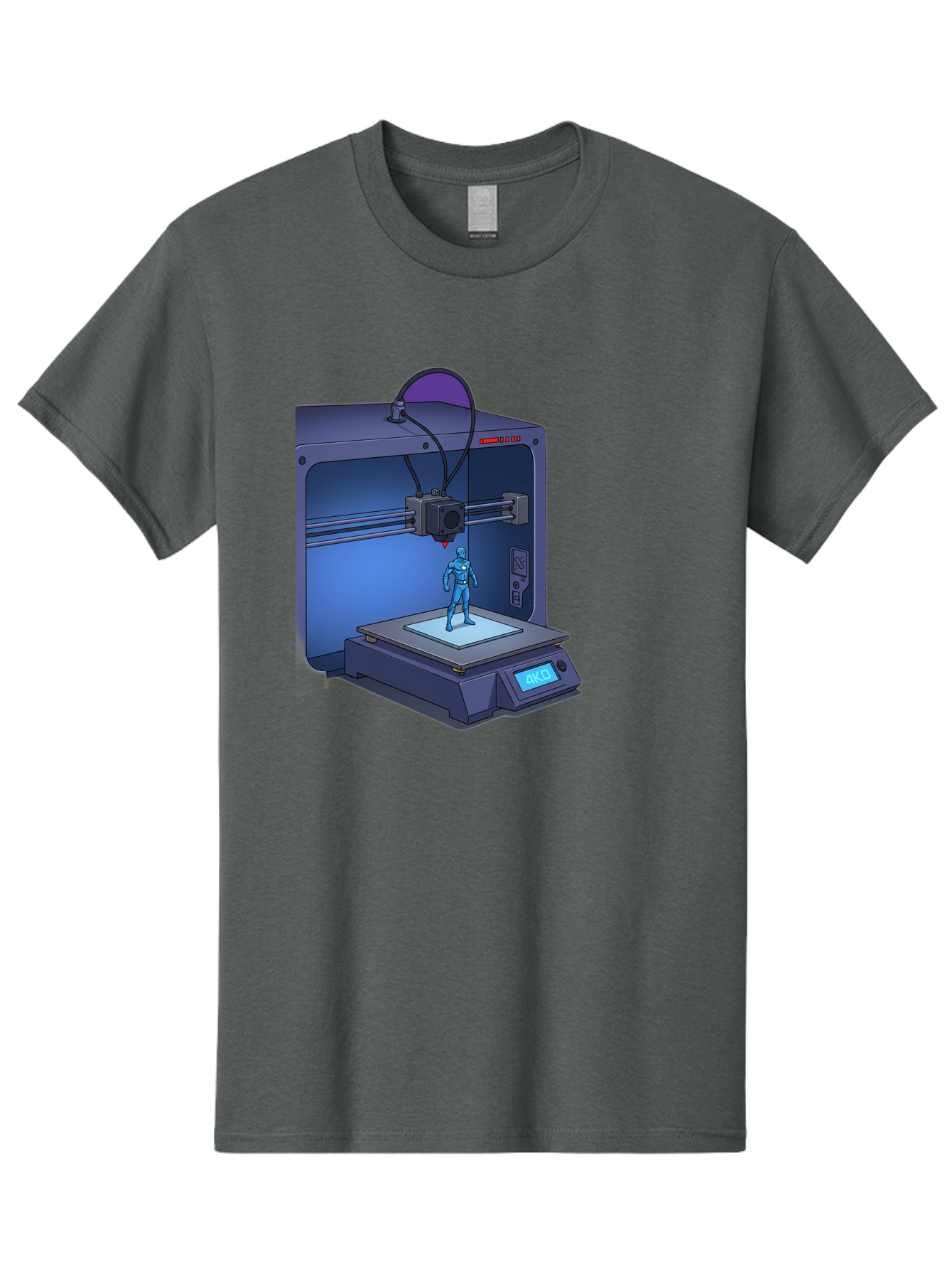 3D-Printer-10 Men'S Graphic Tee, 100% Cotton, Comfortable Casual Summer Wear, Machine Washable, 3D Printing Technology, Futuristic Design, Robotic Figure, Precise Manufacturing, Innovative Machinery, Additive Manufacturing, Ako Baa003 21