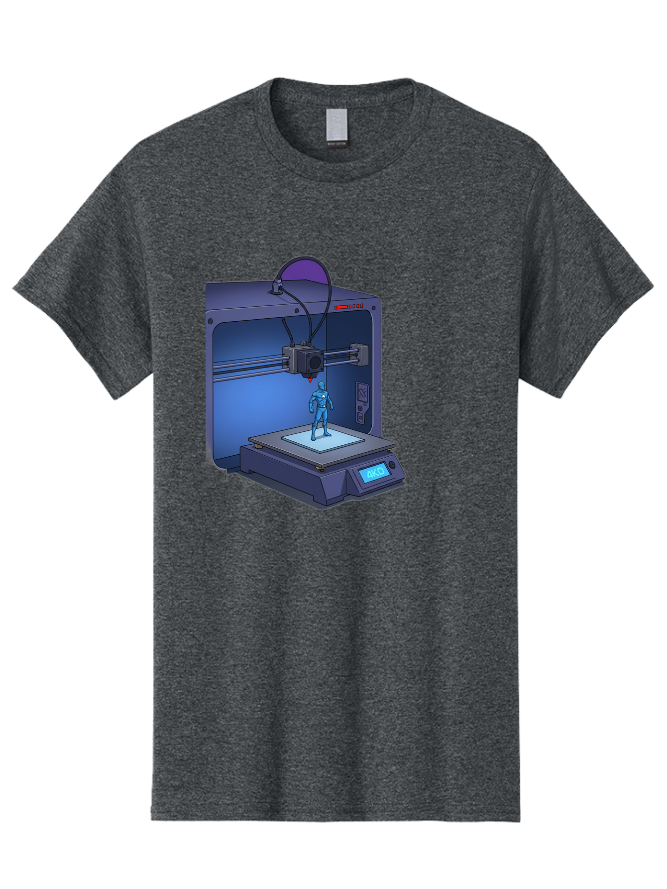 3D-Printer-10 Men'S Graphic Tee, 100% Cotton, Comfortable Casual Summer Wear, Machine Washable, 3D Printing Technology, Futuristic Design, Robotic Figure, Precise Manufacturing, Innovative Machinery, Additive Manufacturing, Ako Baa003 15