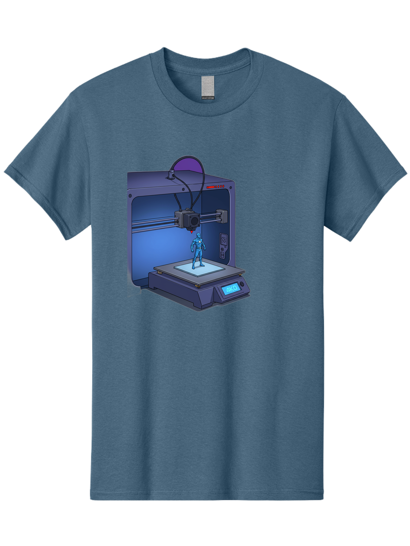 3D-Printer-10 Men'S Graphic Tee, 100% Cotton, Comfortable Casual Summer Wear, Machine Washable, 3D Printing Technology, Futuristic Design, Robotic Figure, Precise Manufacturing, Innovative Machinery, Additive Manufacturing, Ako Baa003 13
