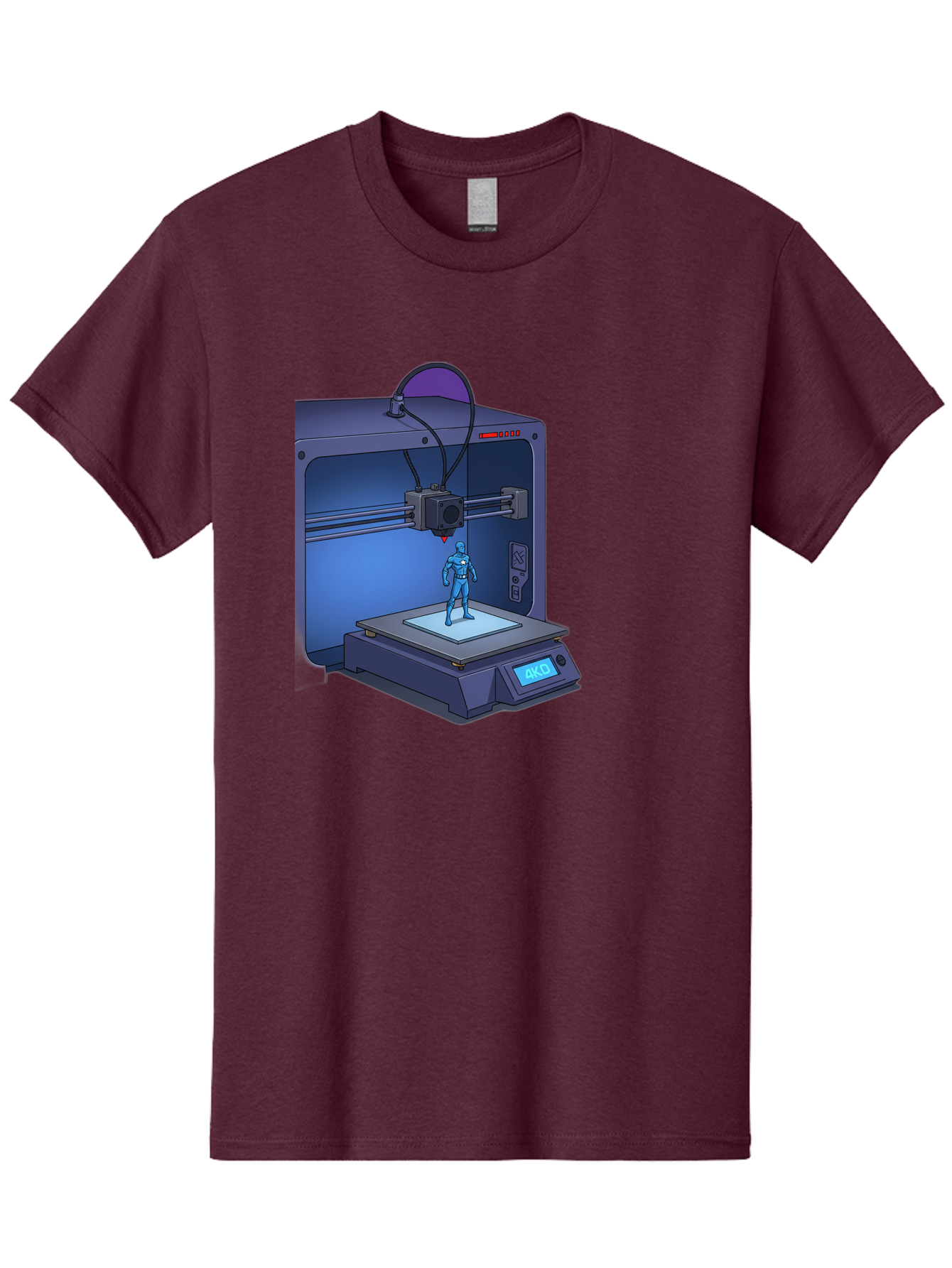 3D-Printer-10 Men'S Graphic Tee, 100% Cotton, Comfortable Casual Summer Wear, Machine Washable, 3D Printing Technology, Futuristic Design, Robotic Figure, Precise Manufacturing, Innovative Machinery, Additive Manufacturing, Ako Baa003 5