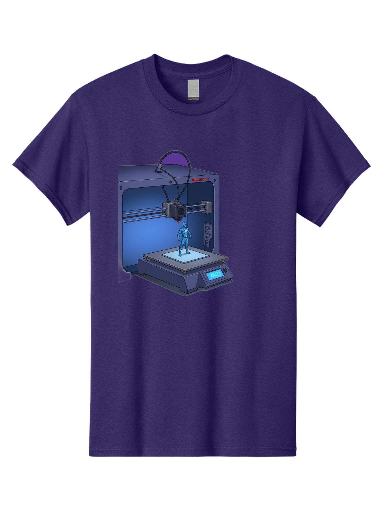 3D-Printer-10 Men'S Graphic Tee, 100% Cotton, Comfortable Casual Summer Wear, Machine Washable, 3D Printing Technology, Futuristic Design, Robotic Figure, Precise Manufacturing, Innovative Machinery, Additive Manufacturing, Ako Baa003 11