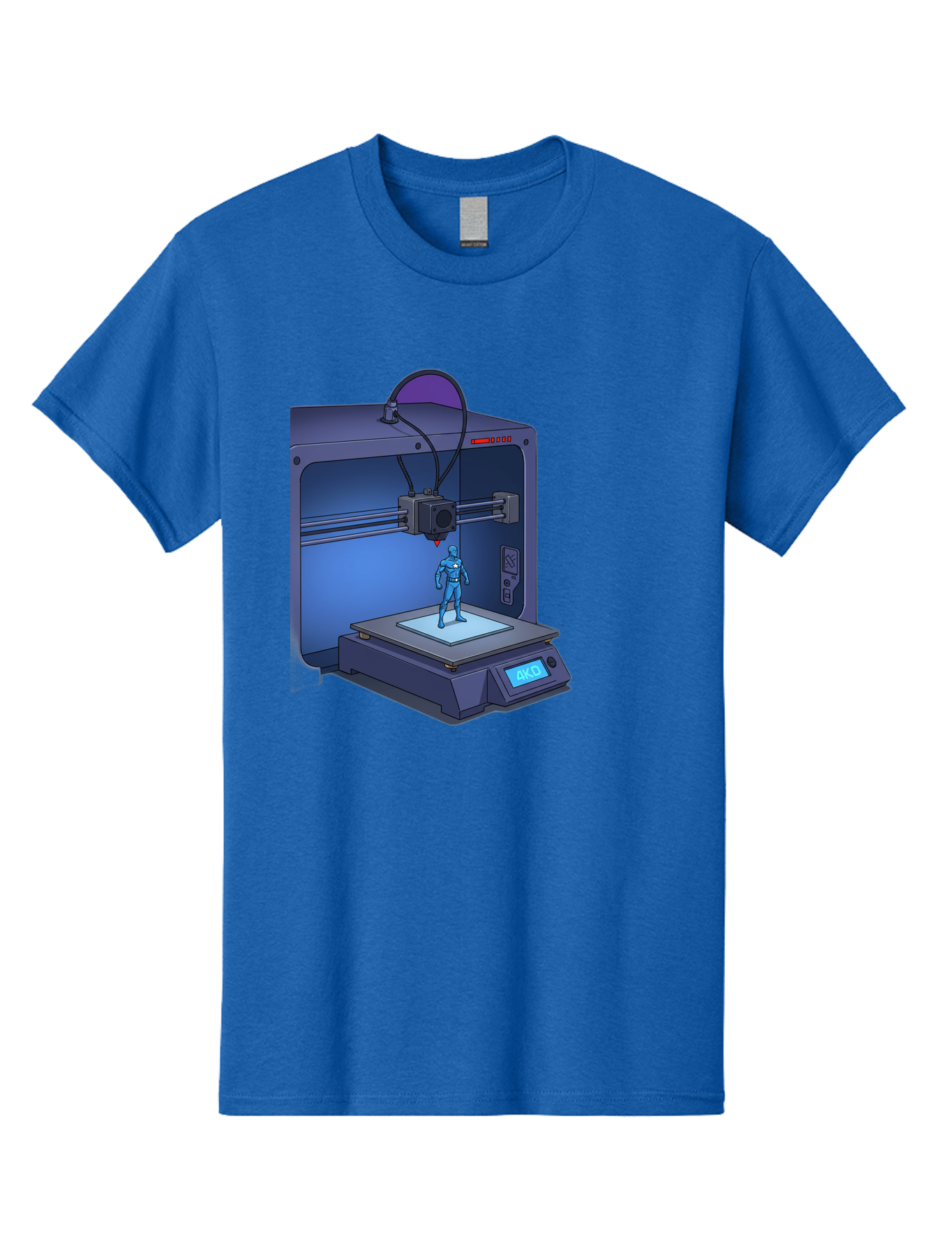3D-Printer-10 Men'S Graphic Tee, 100% Cotton, Comfortable Casual Summer Wear, Machine Washable, 3D Printing Technology, Futuristic Design, Robotic Figure, Precise Manufacturing, Innovative Machinery, Additive Manufacturing, Ako Baa003 7