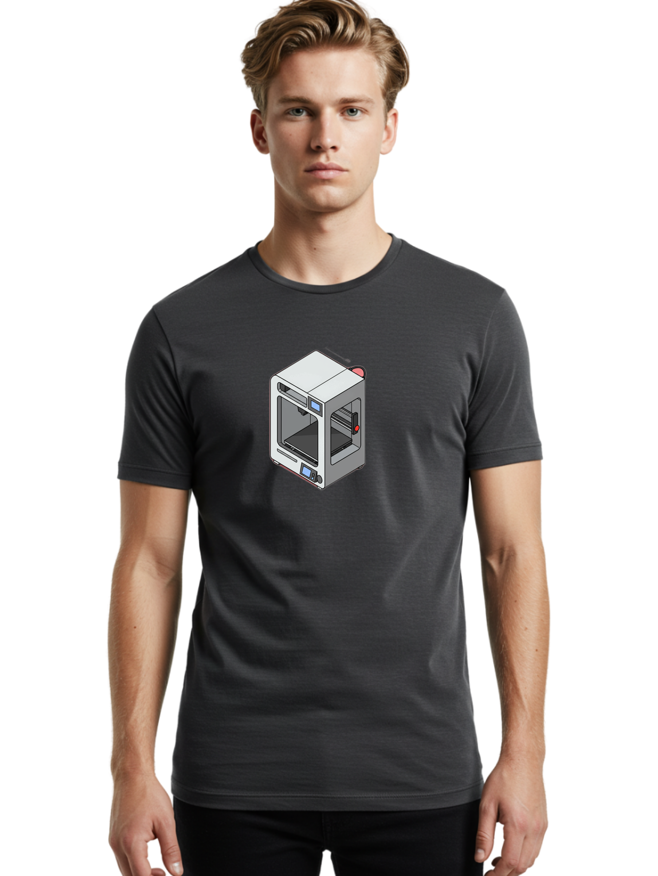 3D-Printer-11 Men'S Graphic Tee, 100% Cotton, Comfortable Casual Summer Wear, Machine Washable, 3D Printing Technology, Additive Manufacturing, Rapid Prototyping, Digital Fabrication, Futuristic Design, Modern Machinery, Precision Engineering, Baa004 10