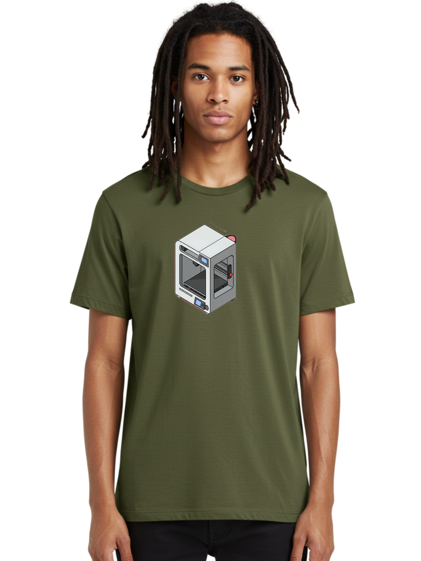 3D-Printer-11 Men'S Graphic Tee, 100% Cotton, Comfortable Casual Summer Wear, Machine Washable, 3D Printing Technology, Additive Manufacturing, Rapid Prototyping, Digital Fabrication, Futuristic Design, Modern Machinery, Precision Engineering, Baa004 28