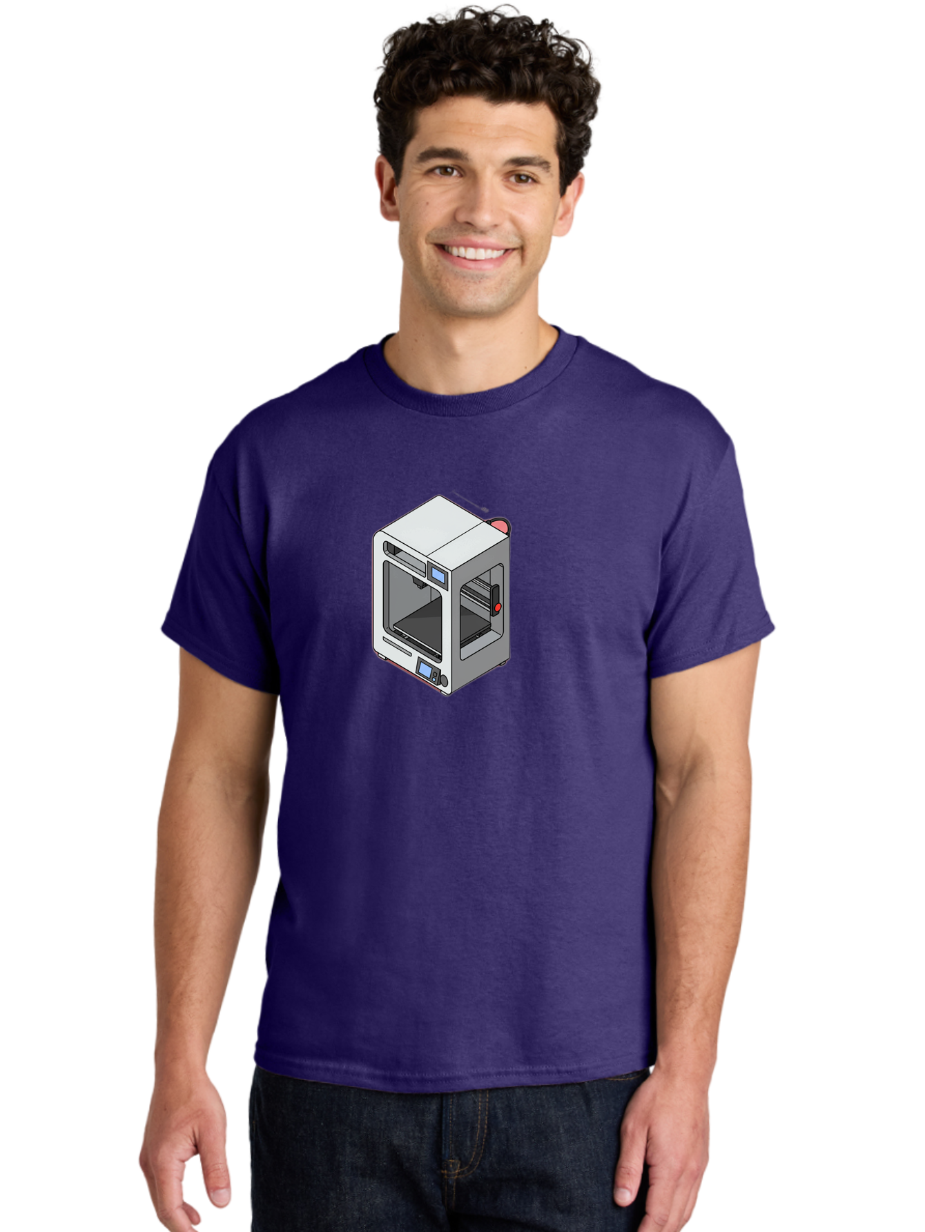 3D-Printer-11 Men'S Graphic Tee, 100% Cotton, Comfortable Casual Summer Wear, Machine Washable, 3D Printing Technology, Additive Manufacturing, Rapid Prototyping, Digital Fabrication, Futuristic Design, Modern Machinery, Precision Engineering, Baa004 22