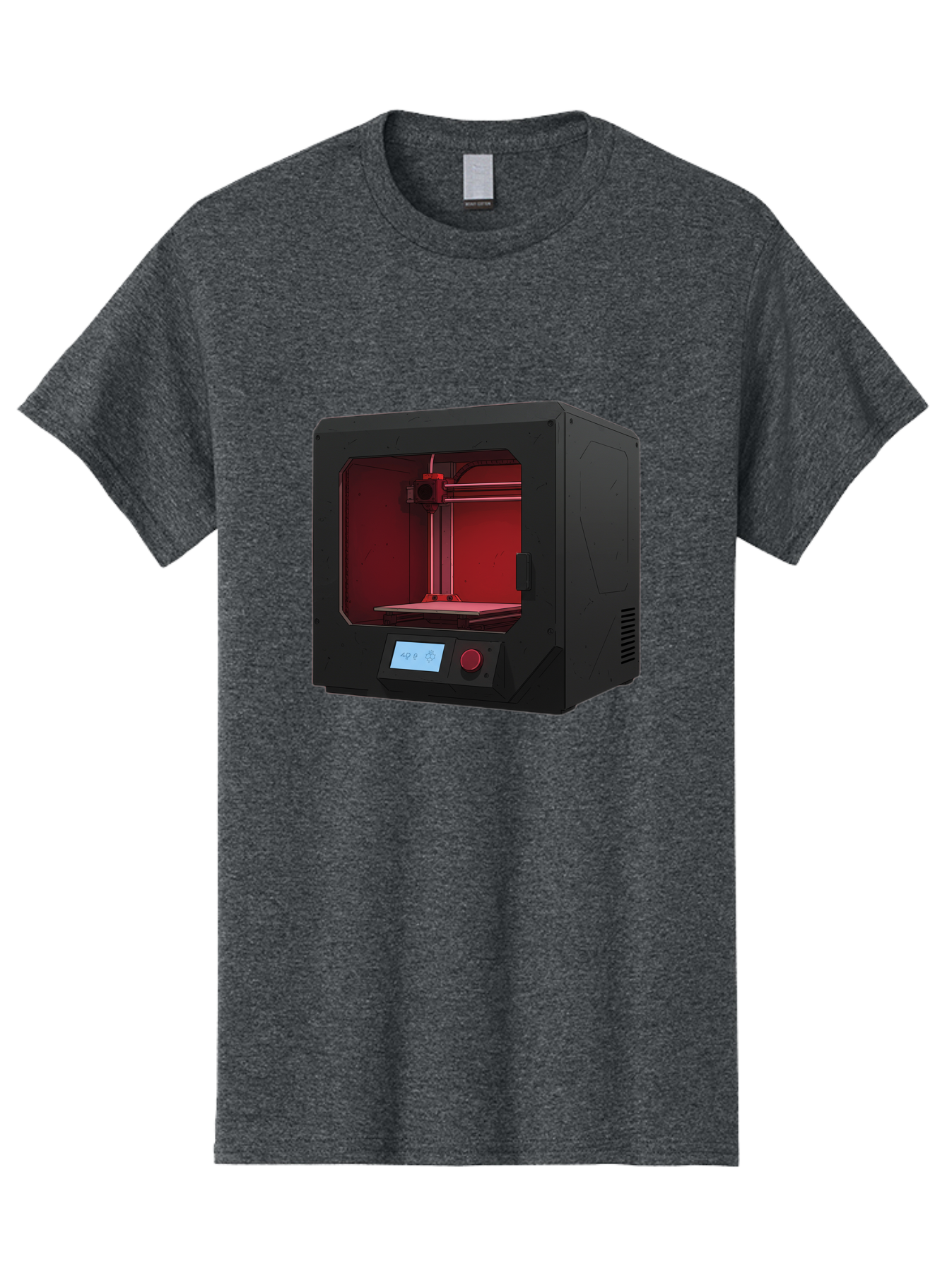 3D-Printer-12 Men'S Graphic Tee, 100% Cotton, Comfortable Casual Summer Wear, Machine Washable, 3D Printing Technology, Additive Manufacturing, Red Lit Interior, Digital Display, Control Panel, Futuristic Design, Precision Engineering, Baa005 23